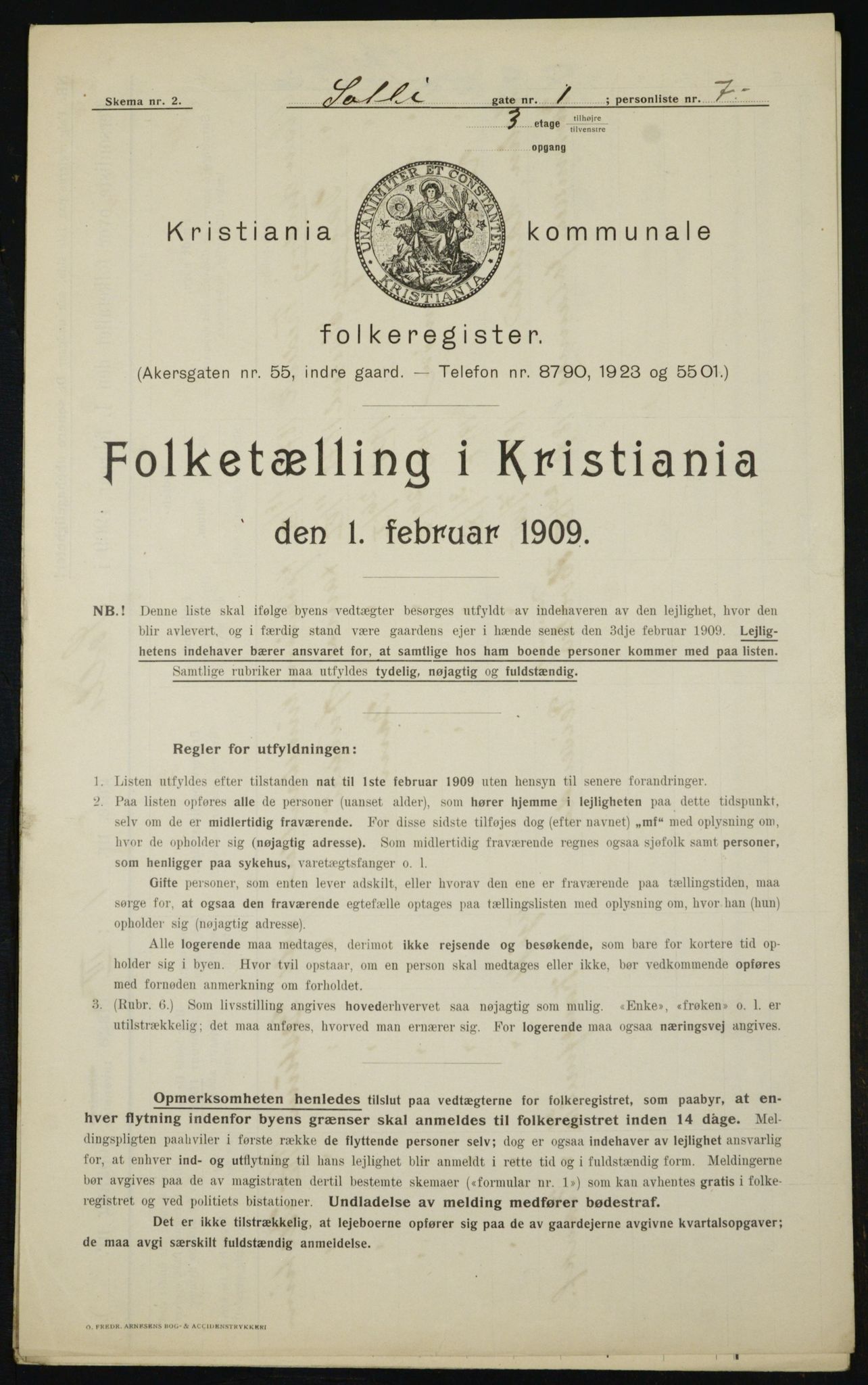 OBA, Municipal Census 1909 for Kristiania, 1909, p. 90346