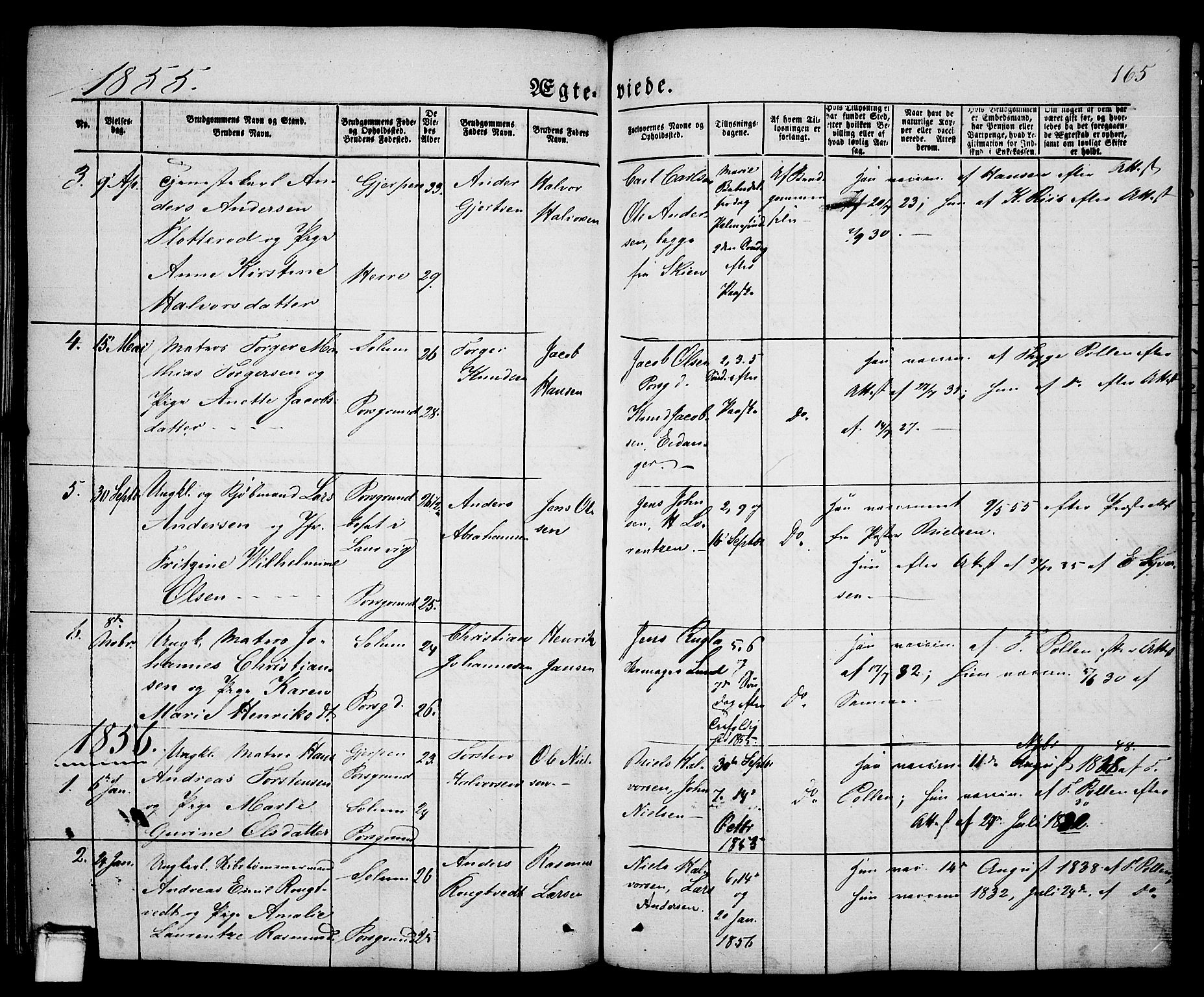 Porsgrunn kirkebøker , AV/SAKO-A-104/G/Ga/L0002: Parish register (copy) no. I 2, 1847-1877, p. 165