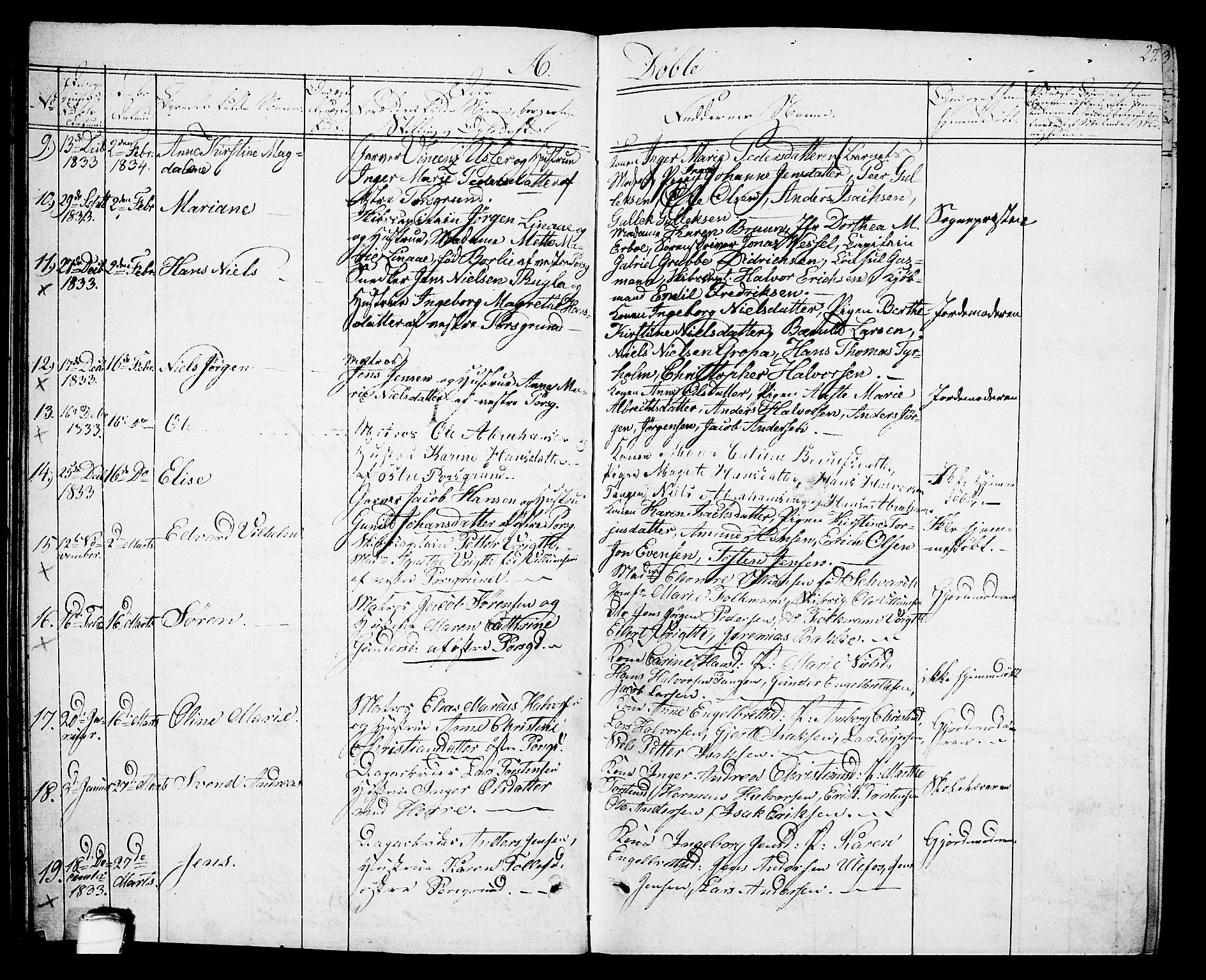 Porsgrunn kirkebøker , SAKO/A-104/G/Gb/L0002: Parish register (copy) no. II 2, 1828-1841, p. 27