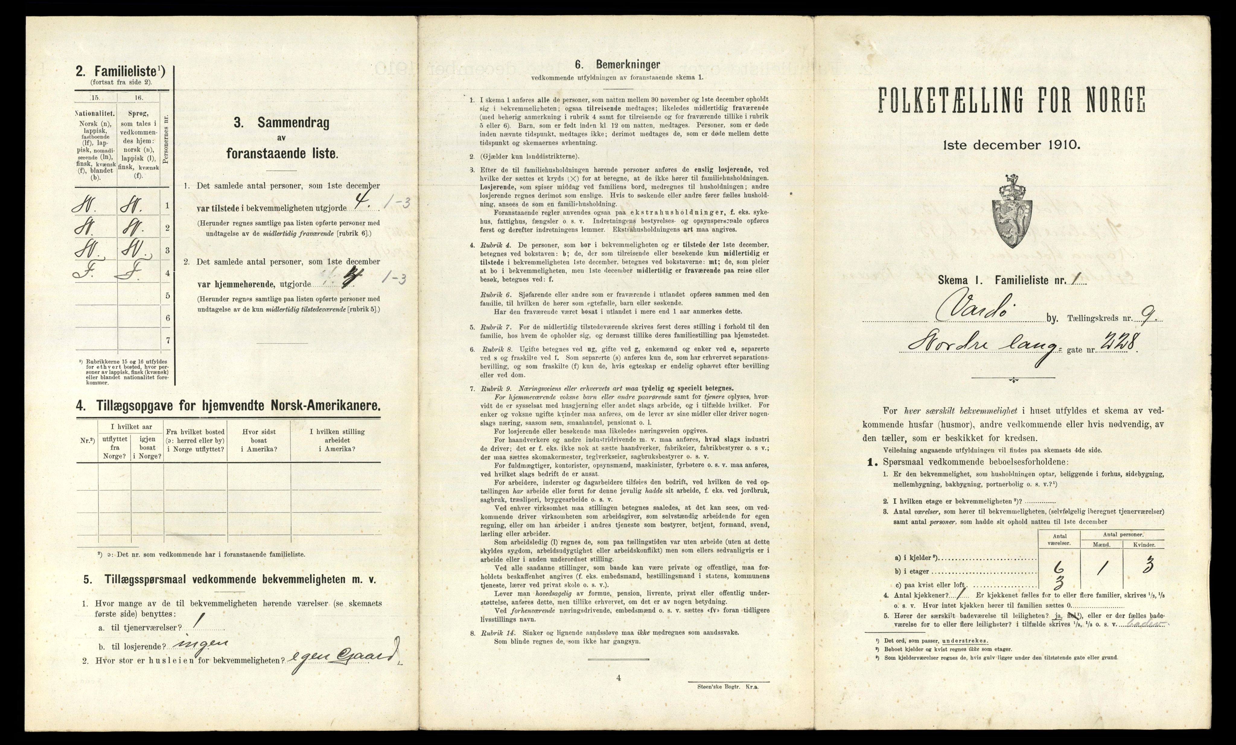 RA, 1910 census for Vardø, 1910, p. 1288