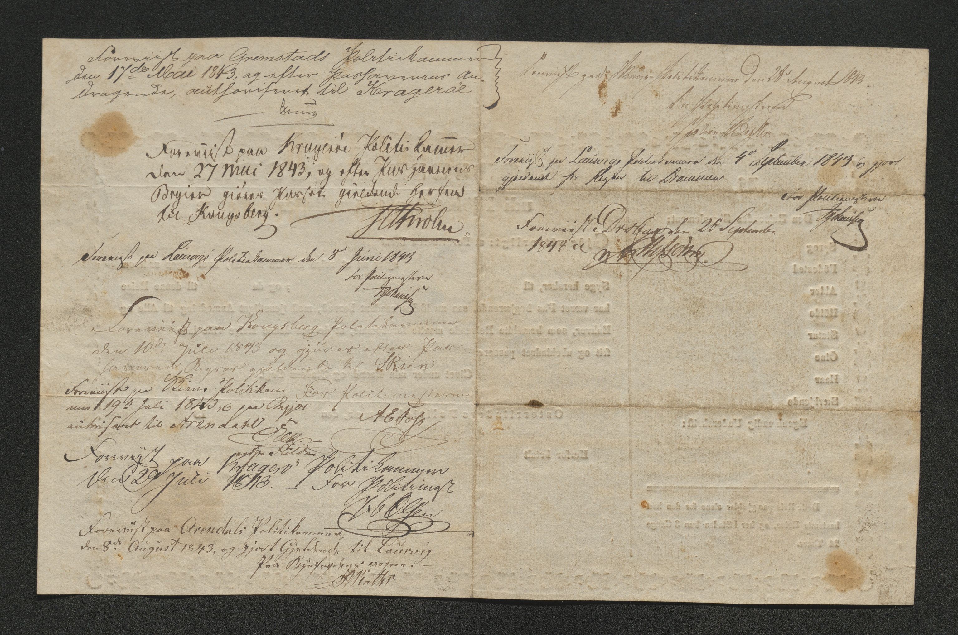 Drammen politikammer, SAKO/A-623/I/Ia/Iab/L0007: Innleverte pass, 1843-1844, p. 248