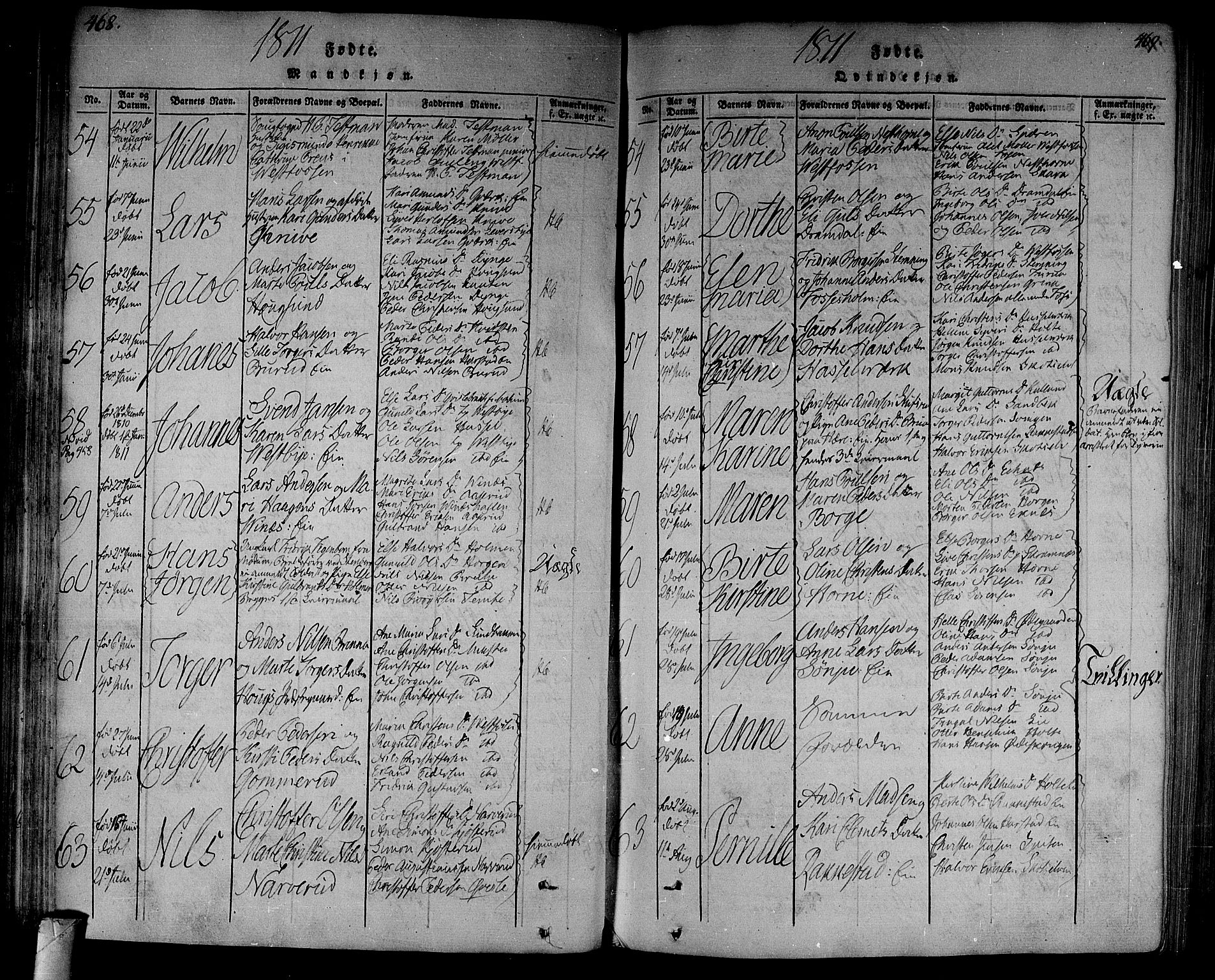 Eiker kirkebøker, SAKO/A-4/F/Fa/L0010: Parish register (official) no. I 10, 1806-1815, p. 468-469
