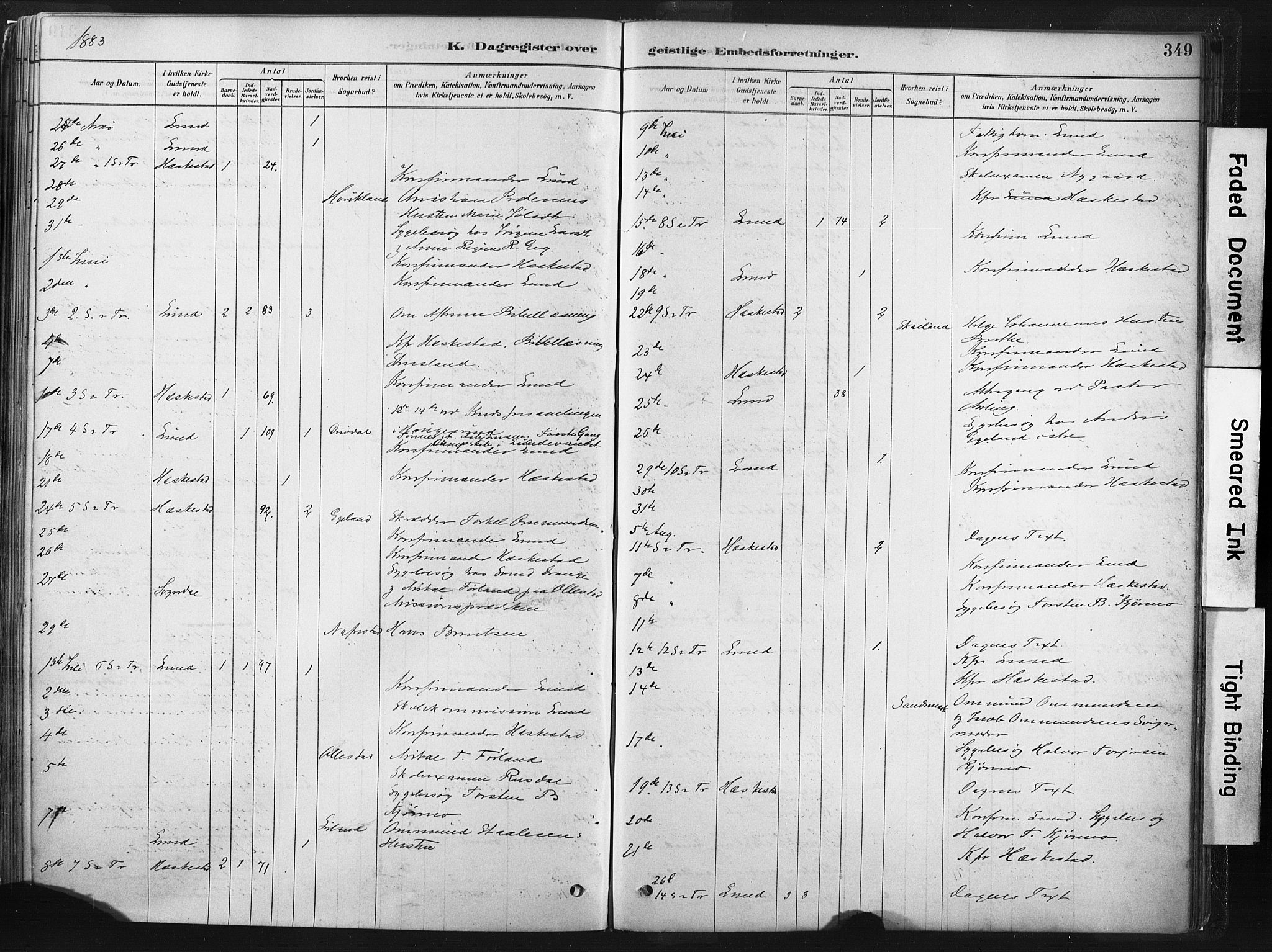 Lund sokneprestkontor, SAST/A-101809/S06/L0011: Parish register (official) no. A 10, 1877-1904, p. 349