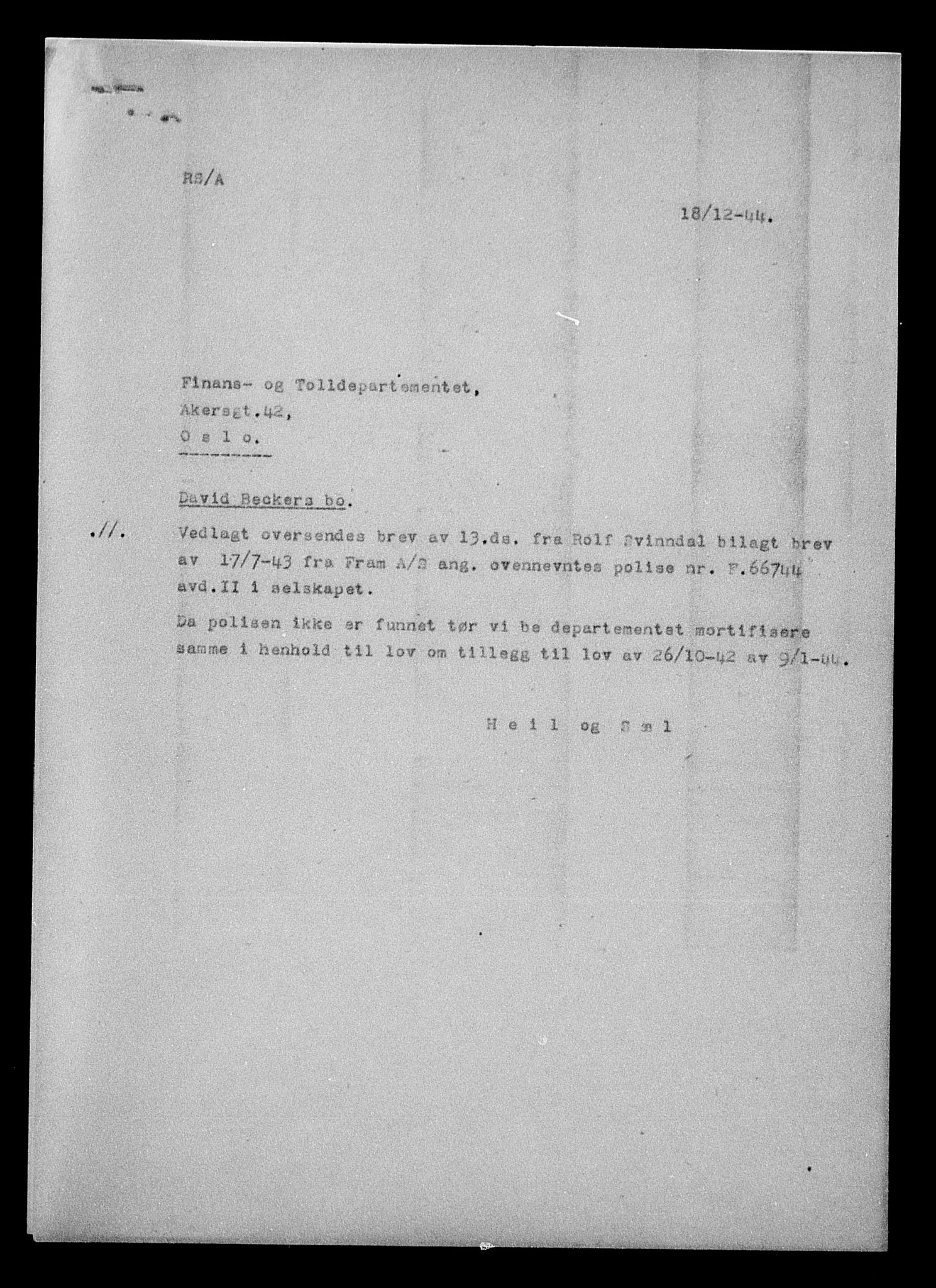 Justisdepartementet, Tilbakeføringskontoret for inndratte formuer, AV/RA-S-1564/H/Hc/Hcd/L0990: --, 1945-1947, p. 6