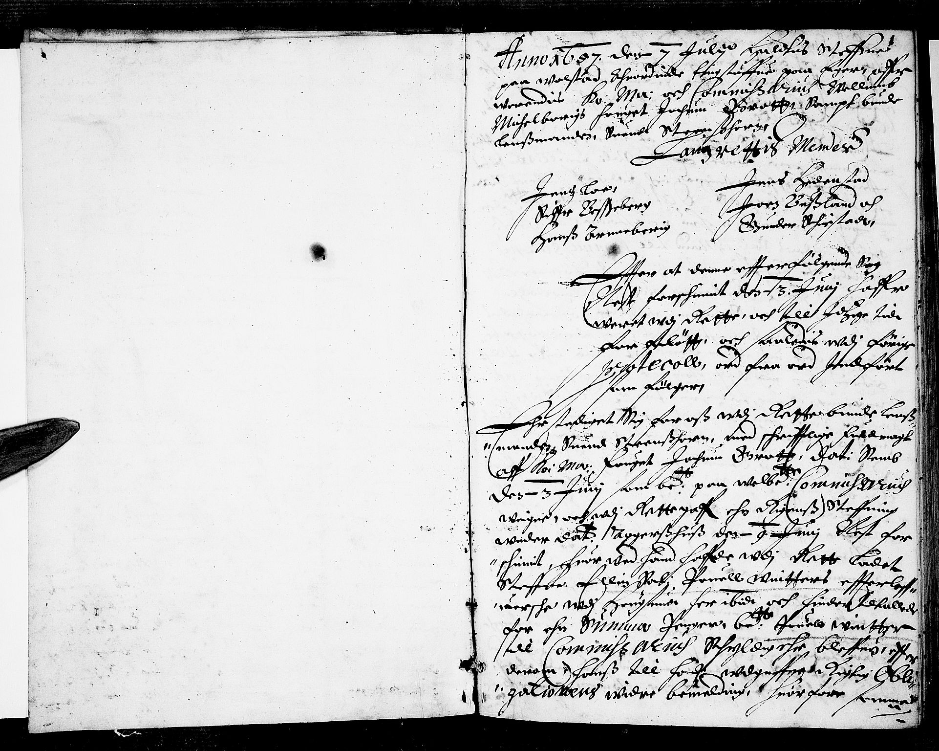 Eiker, Modum og Sigdal sorenskriveri, SAKO/A-123/F/Fa/Faa/L0003: Tingbok, 1657-1659, p. 0b-1a