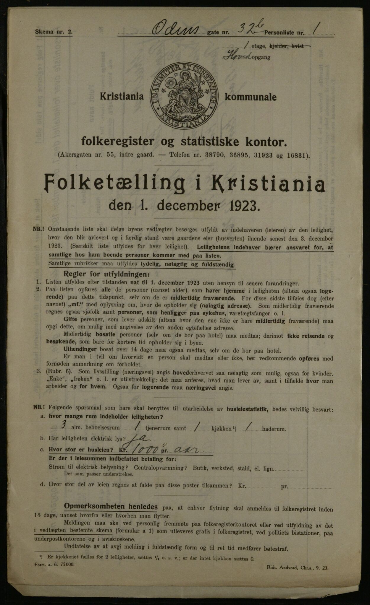 OBA, Municipal Census 1923 for Kristiania, 1923, p. 82419