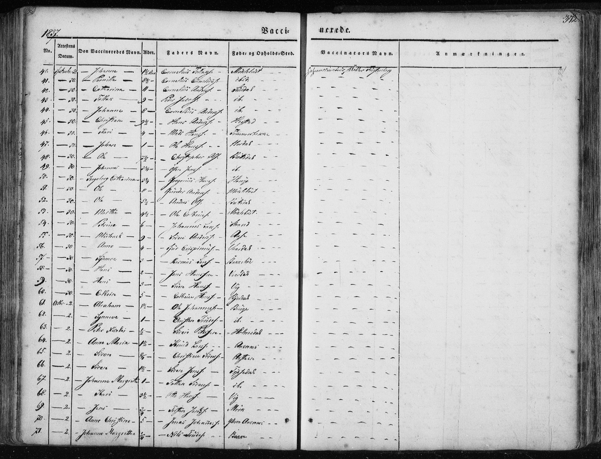 Fjaler sokneprestembete, AV/SAB-A-79801/H/Haa/Haaa/L0006: Parish register (official) no. A 6, 1835-1884, p. 372