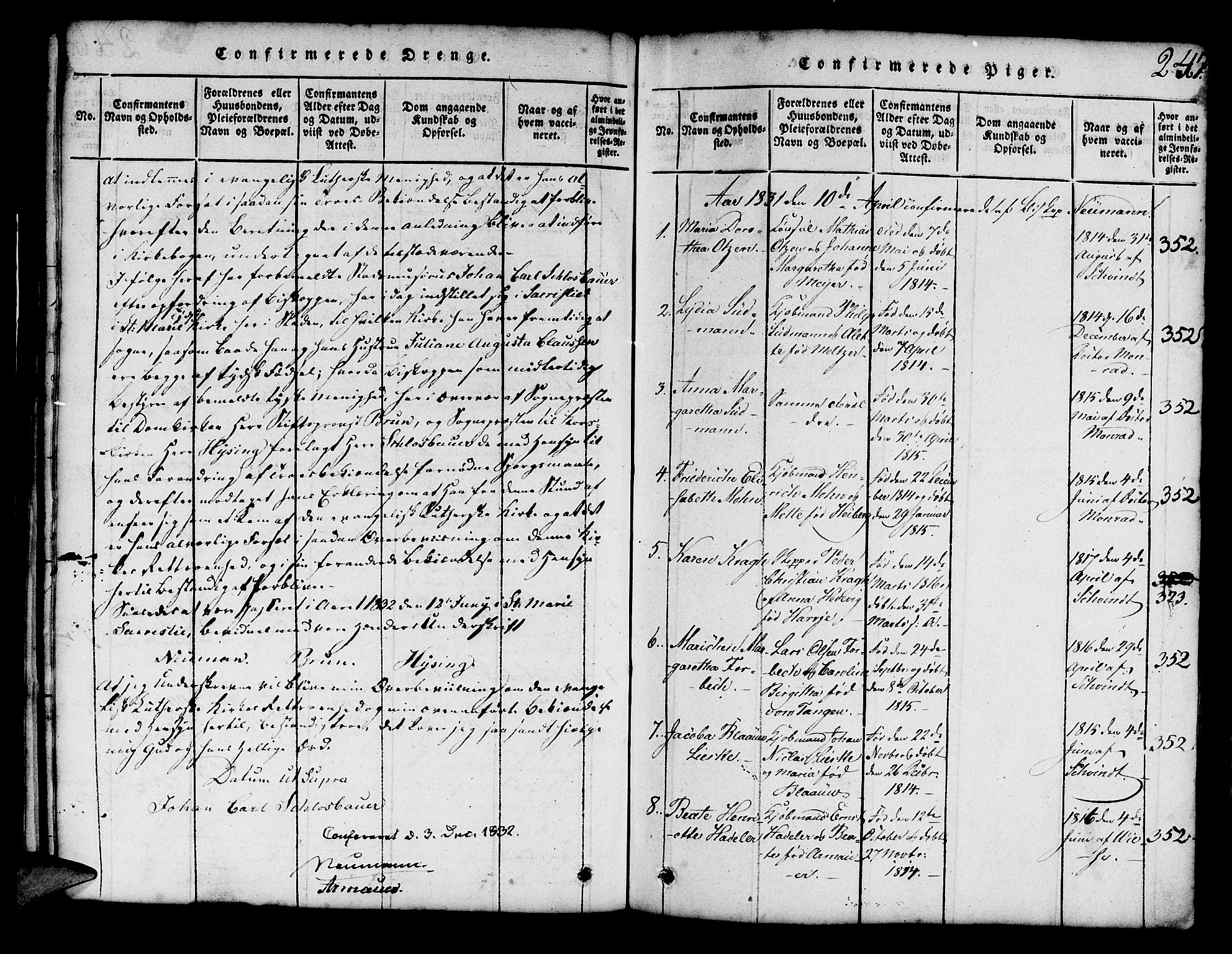 Mariakirken Sokneprestembete, SAB/A-76901/H/Hab/L0001: Parish register (copy) no. A 1, 1815-1846, p. 247