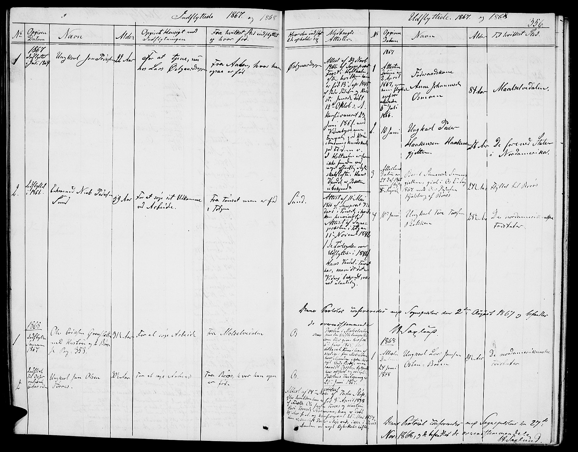 Tolga prestekontor, AV/SAH-PREST-062/L/L0004: Parish register (copy) no. 4, 1845-1887, p. 356