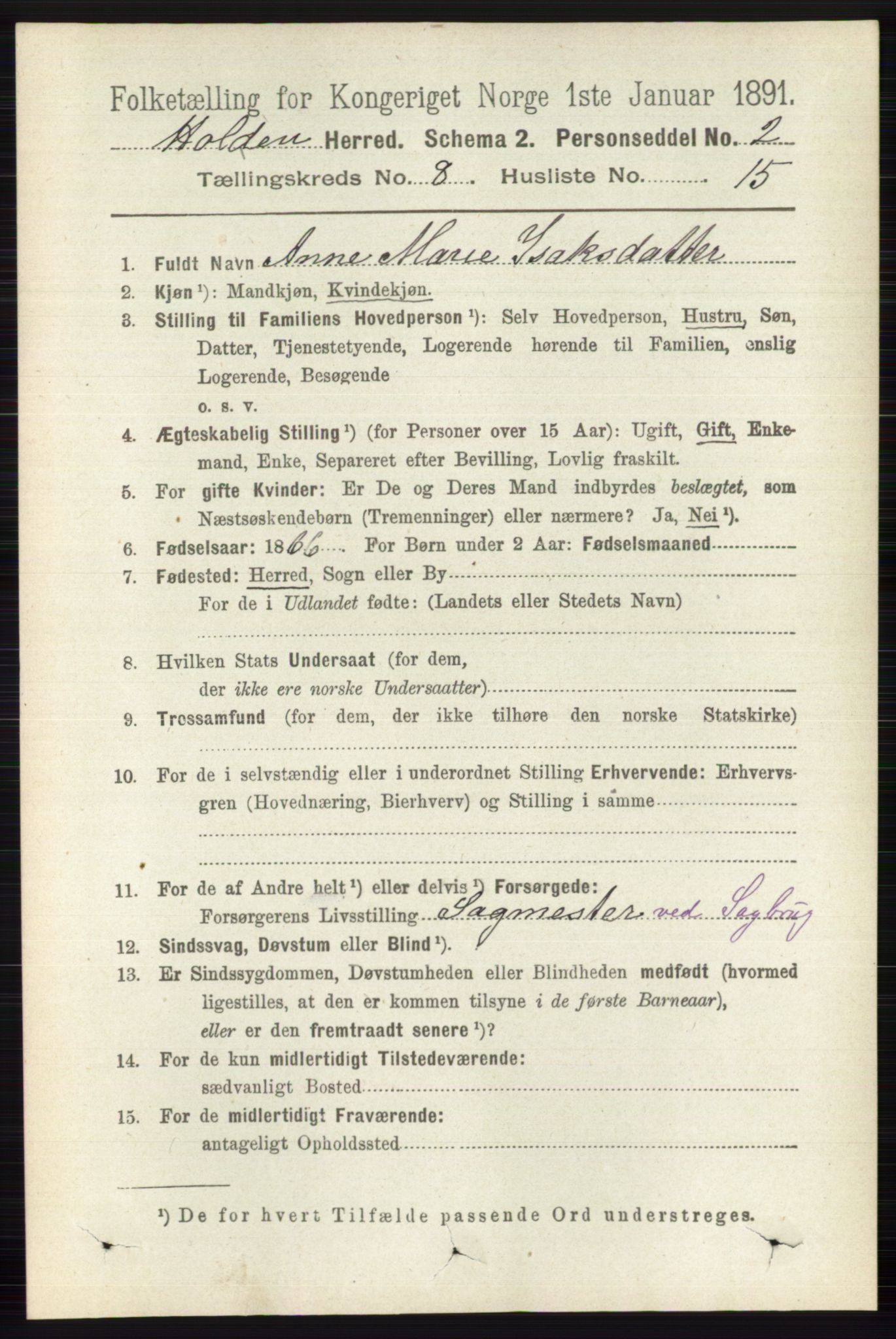 RA, 1891 census for 0819 Holla, 1891, p. 3770