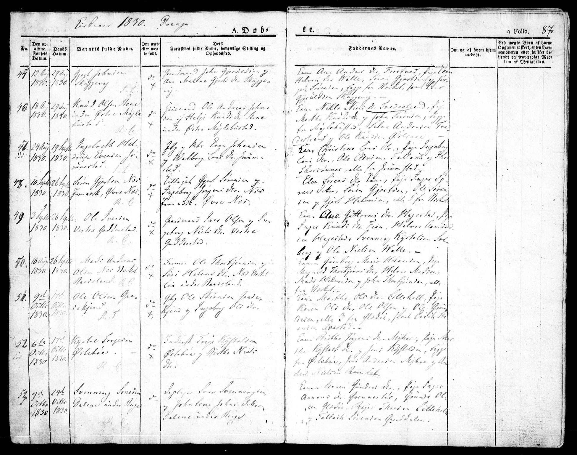 Holt sokneprestkontor, AV/SAK-1111-0021/F/Fa/L0006: Parish register (official) no. A 6, 1820-1835, p. 87