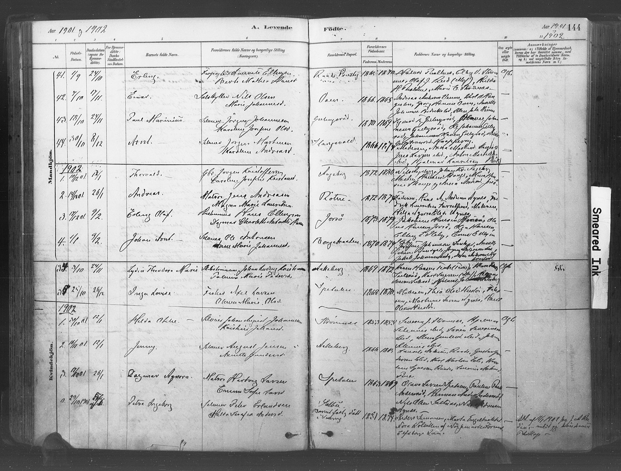 Råde prestekontor kirkebøker, SAO/A-2009/F/Fa/L0007: Parish register (official) no. 7, 1878-1902, p. 144