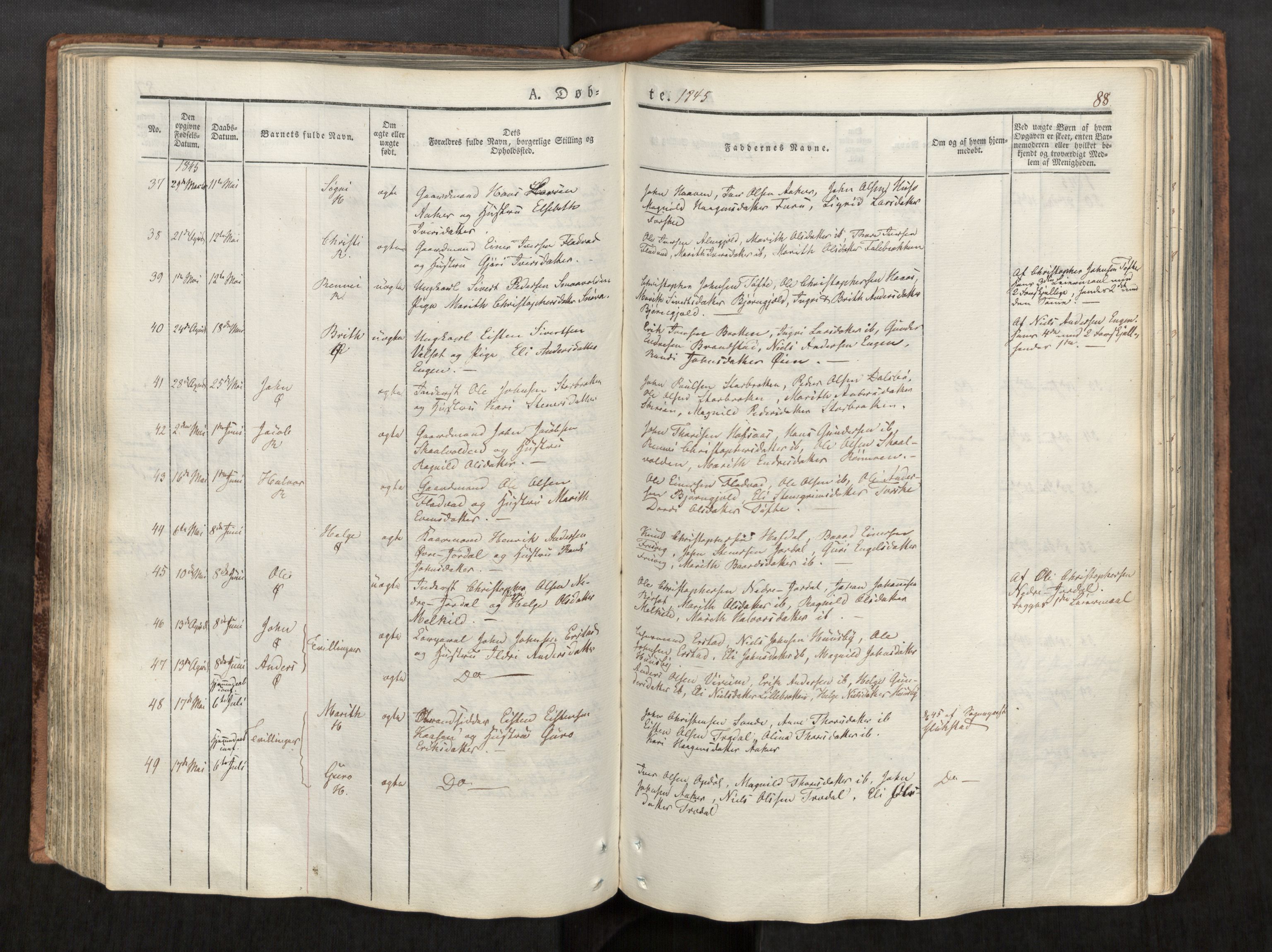 Ministerialprotokoller, klokkerbøker og fødselsregistre - Møre og Romsdal, AV/SAT-A-1454/590/L1012: Parish register (official) no. 590A04, 1832-1846, p. 88