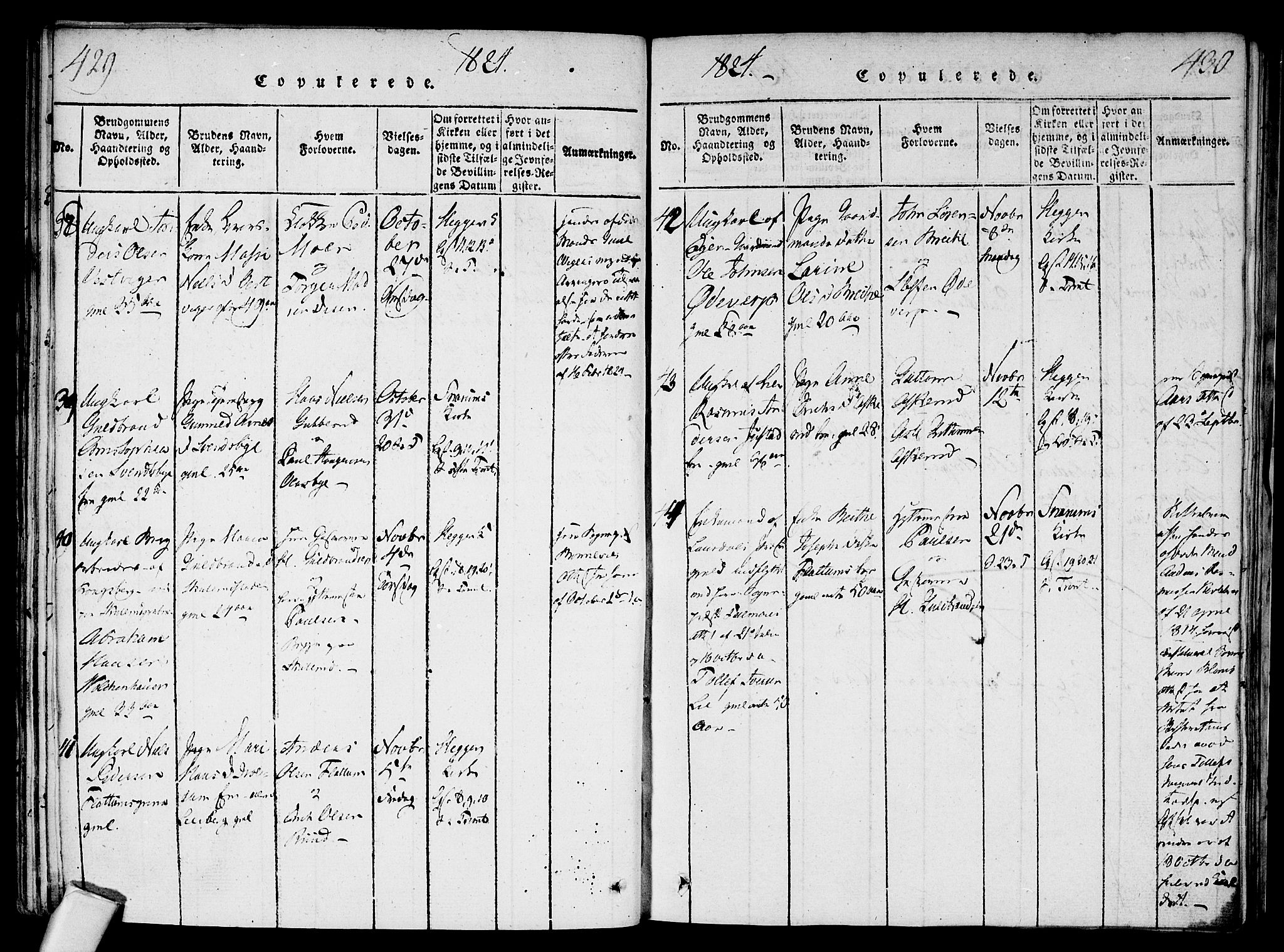 Modum kirkebøker, AV/SAKO-A-234/F/Fa/L0004: Parish register (official) no. 4, 1818-1824, p. 429-430