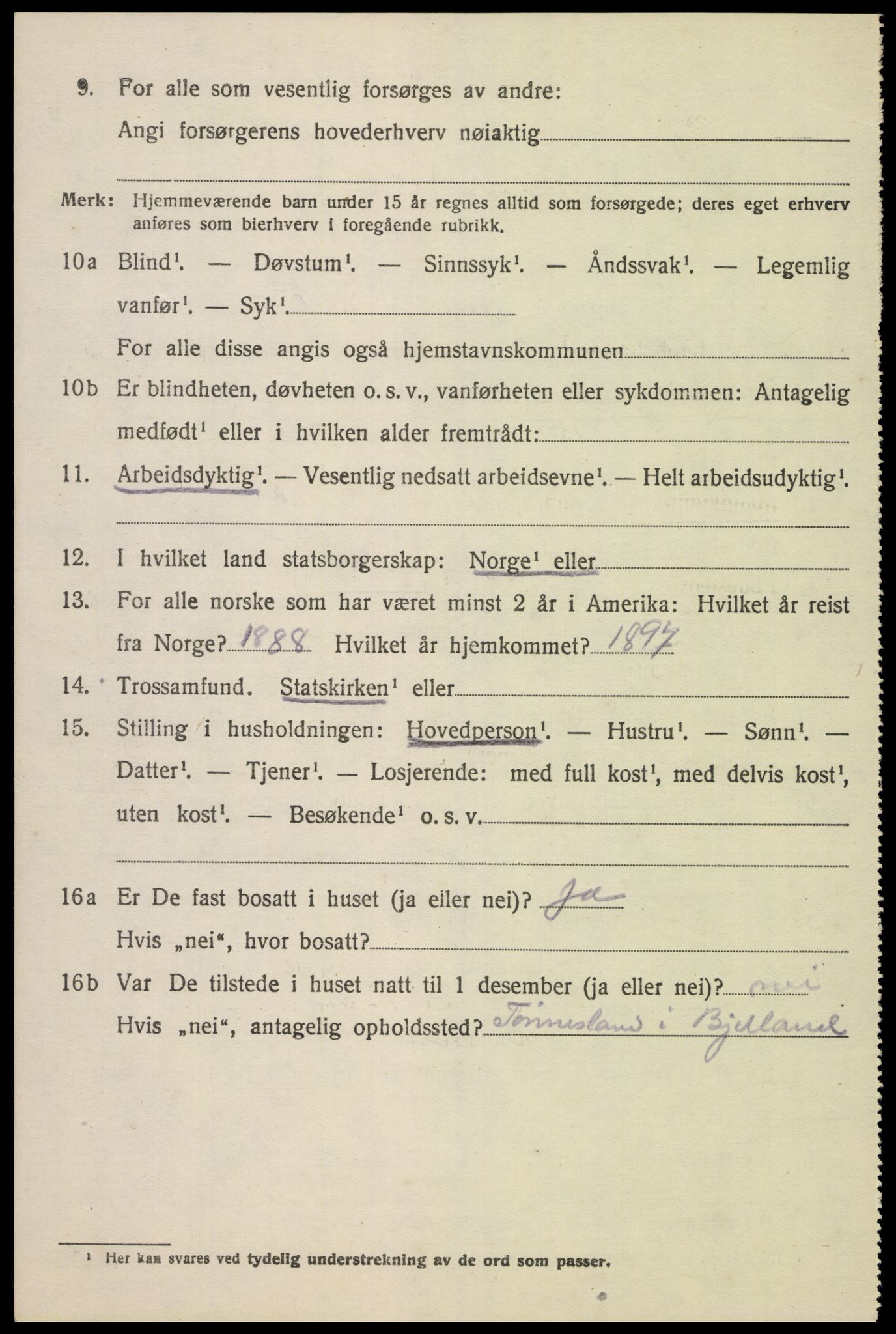 SAK, 1920 census for Åseral, 1920, p. 1775