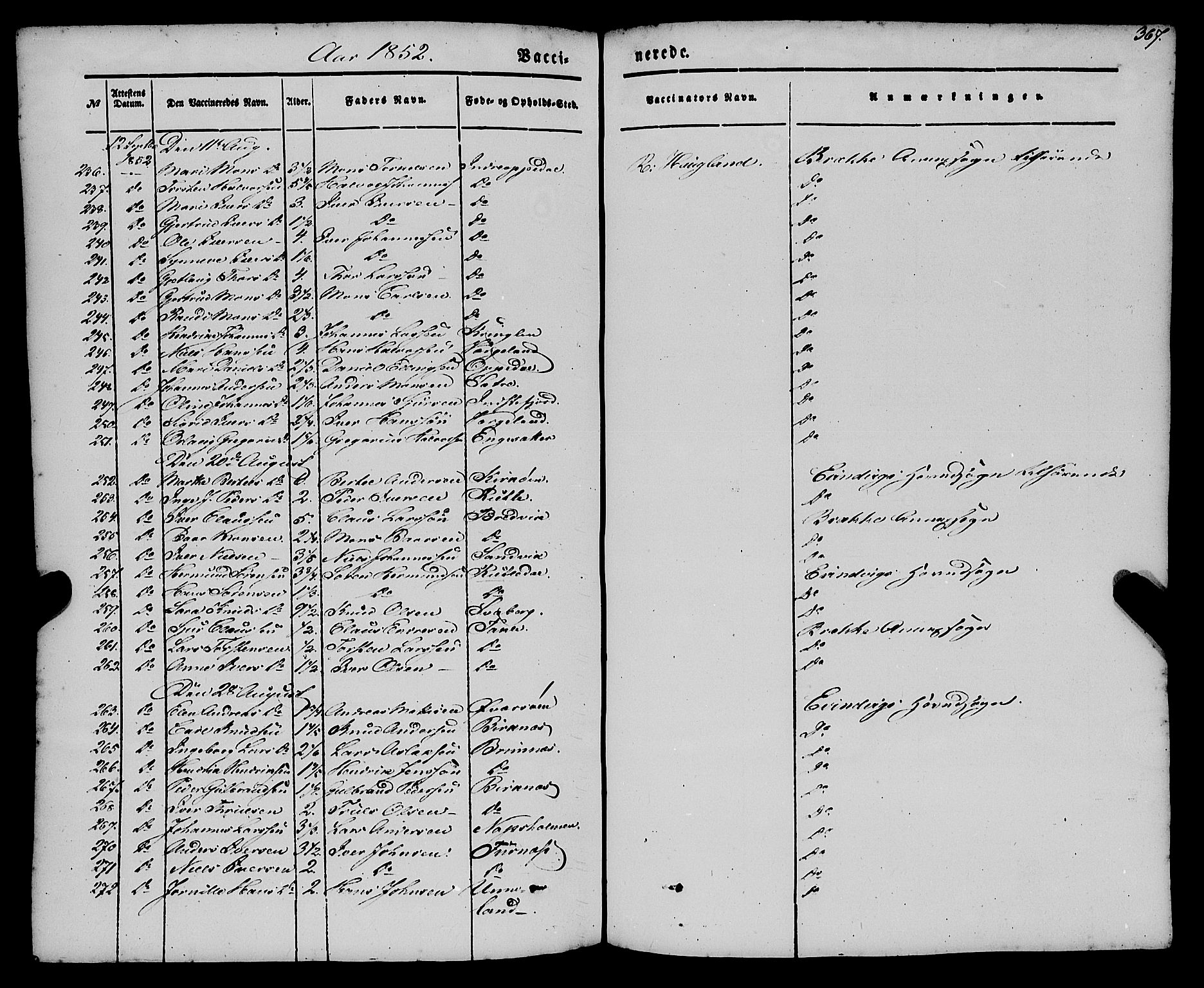 Gulen sokneprestembete, AV/SAB-A-80201/H/Haa/Haaa/L0021: Parish register (official) no. A 21, 1848-1858, p. 367