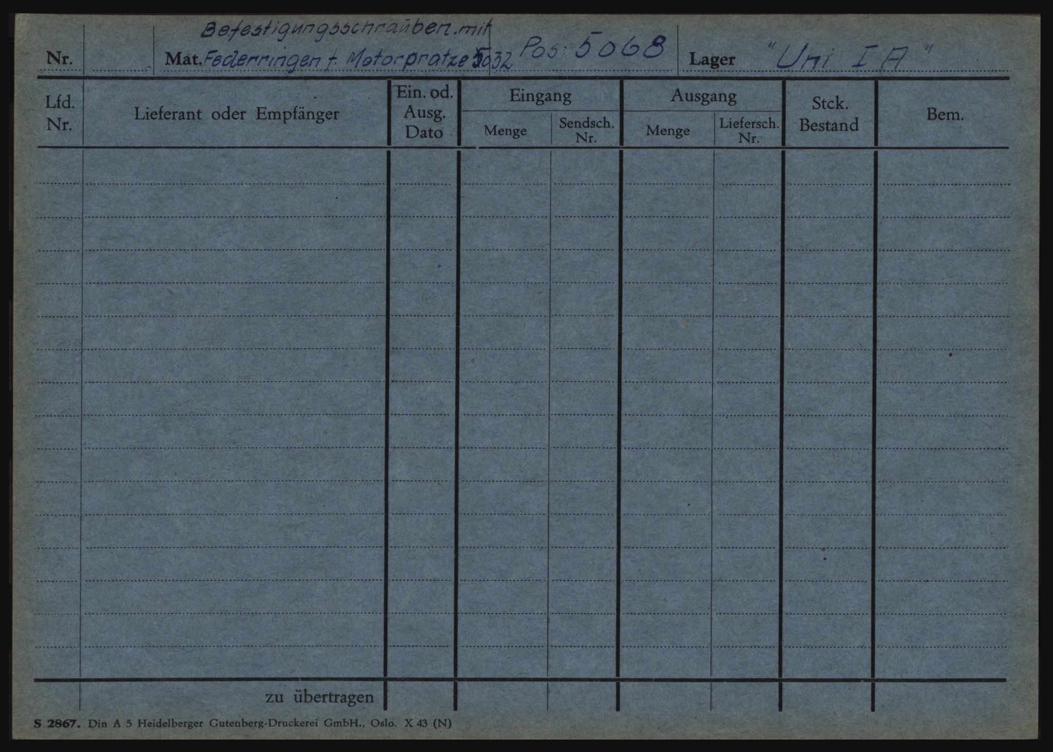 Tyske arkiver, Organisation Todt (OT), Einsatzgruppe Wiking, AV/RA-RAFA-2188/1/O/O12/L0002: Kartotek - Elektromaterial etc A-Z, 1940-1945, p. 42