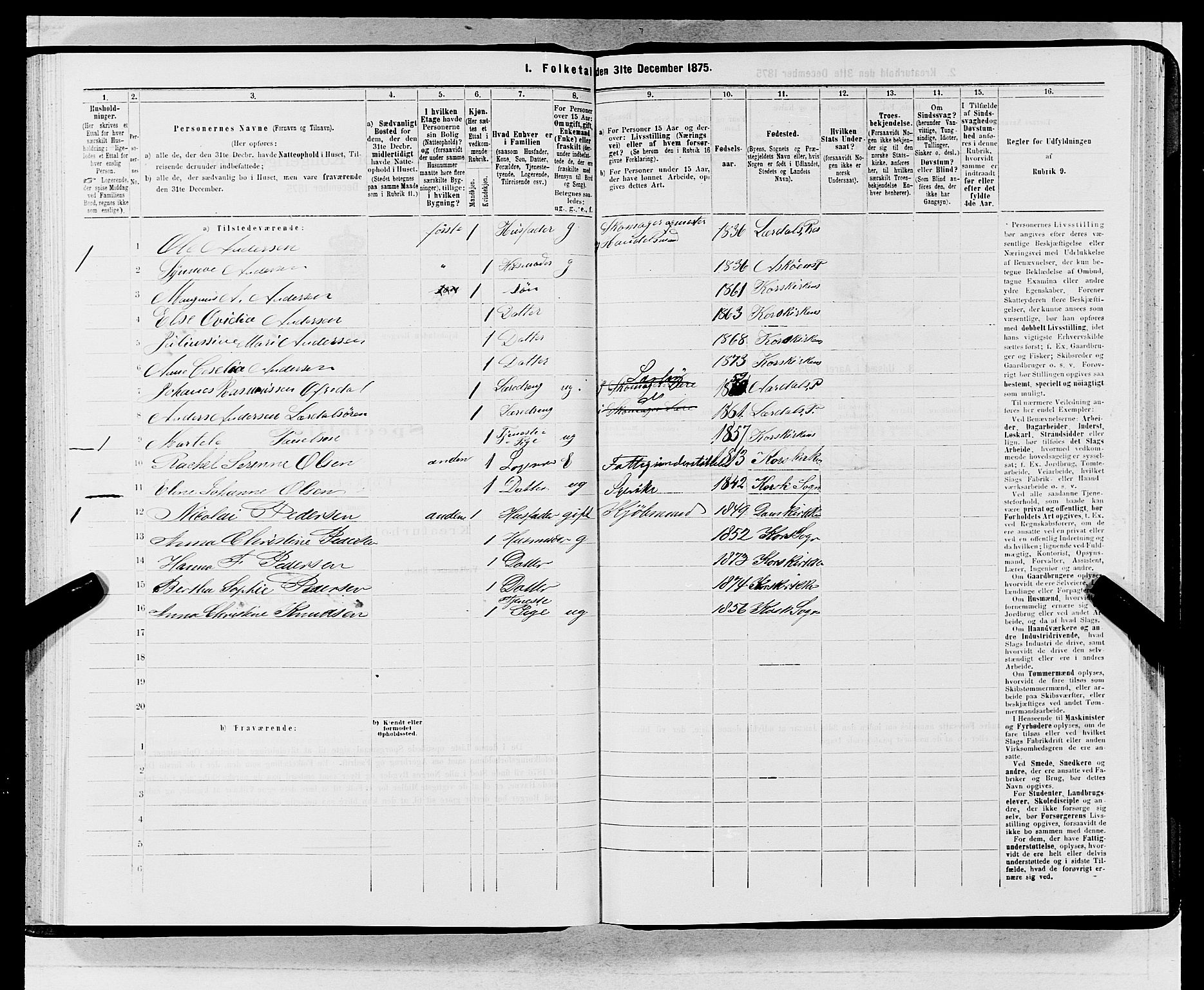 SAB, 1875 census for 1301 Bergen, 1875, p. 5806