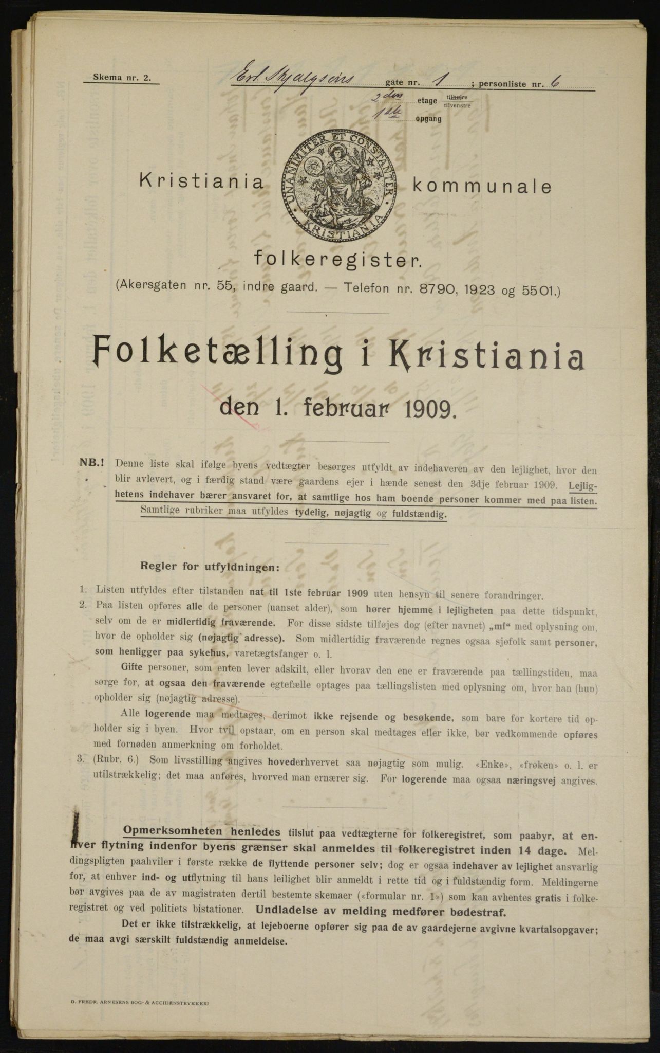 OBA, Municipal Census 1909 for Kristiania, 1909, p. 19875