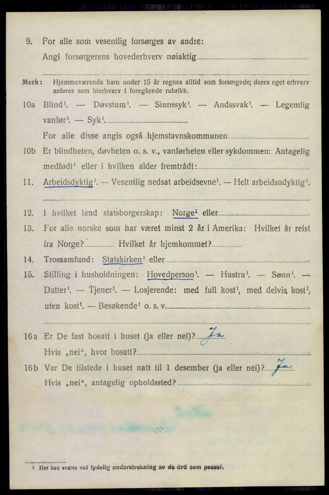 SAKO, 1920 census for Bamble, 1920, p. 7370