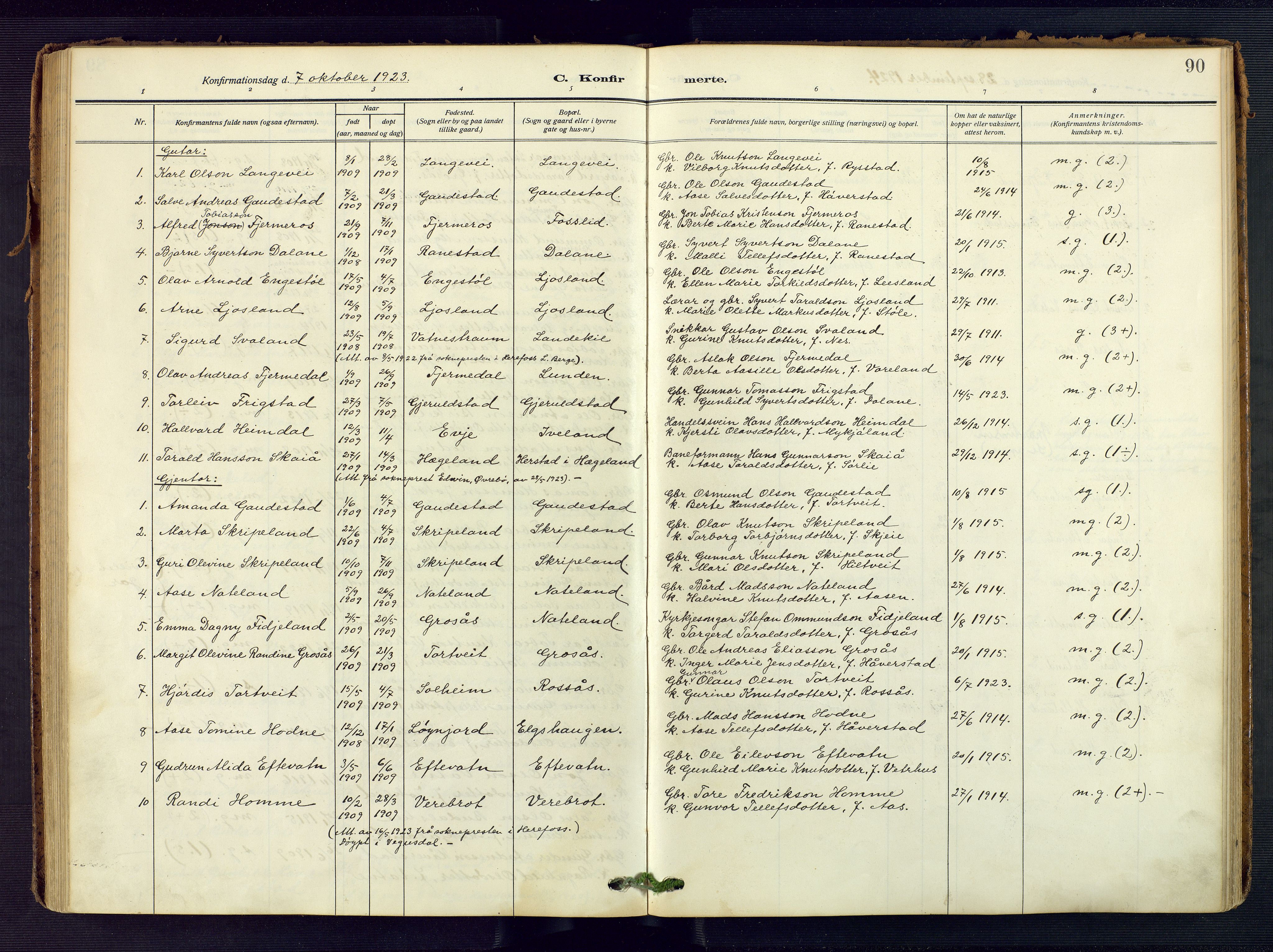 Evje sokneprestkontor, AV/SAK-1111-0008/F/Fa/Fac/L0004: Parish register (official) no. A 4, 1910-1932, p. 90