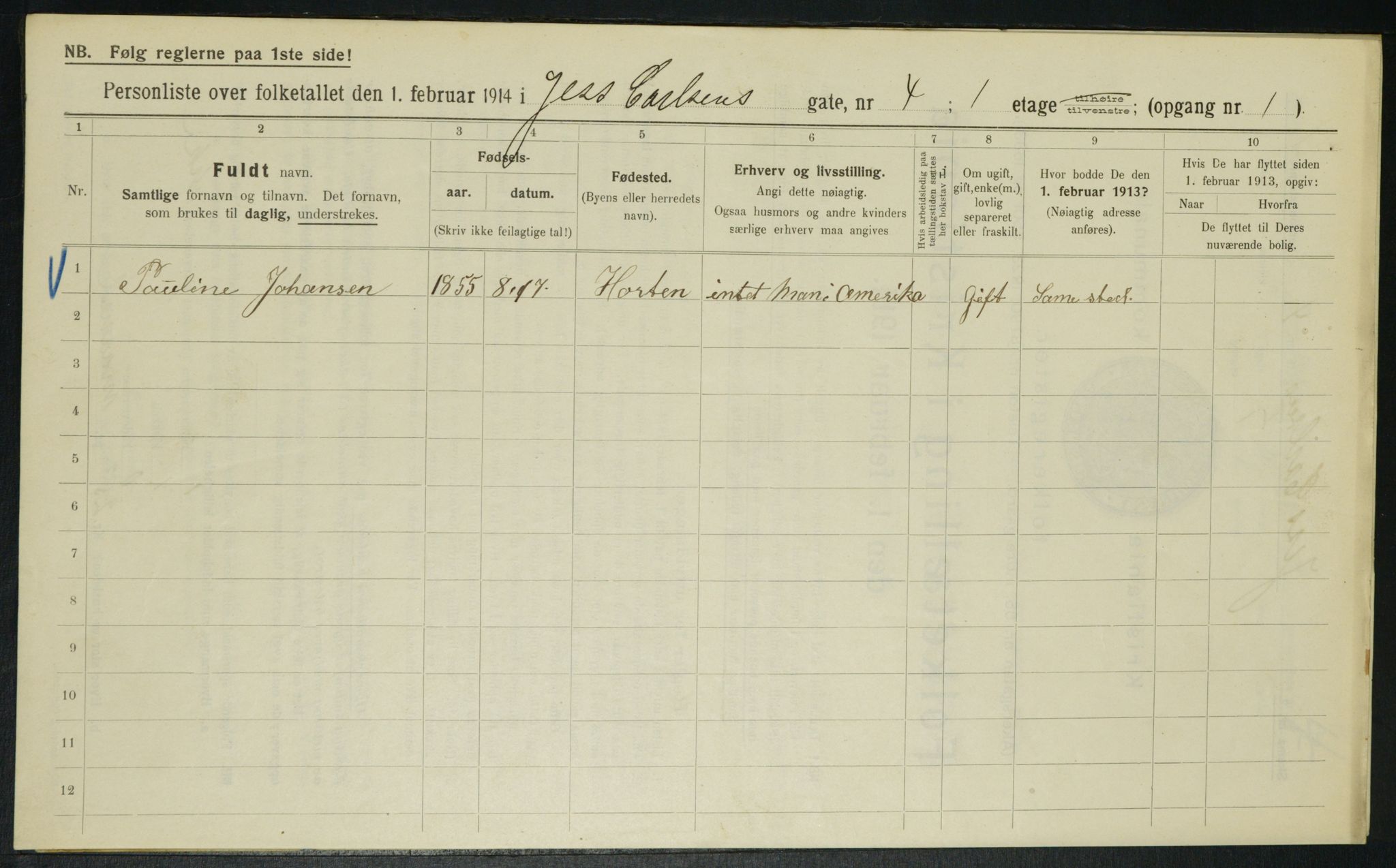 OBA, Municipal Census 1914 for Kristiania, 1914, p. 47009