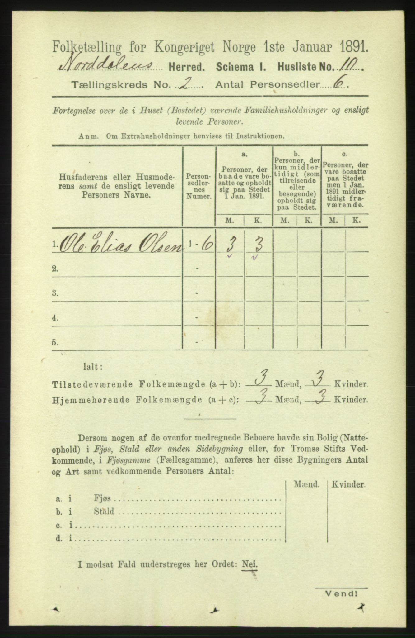 RA, 1891 census for 1524 Norddal, 1891, p. 315