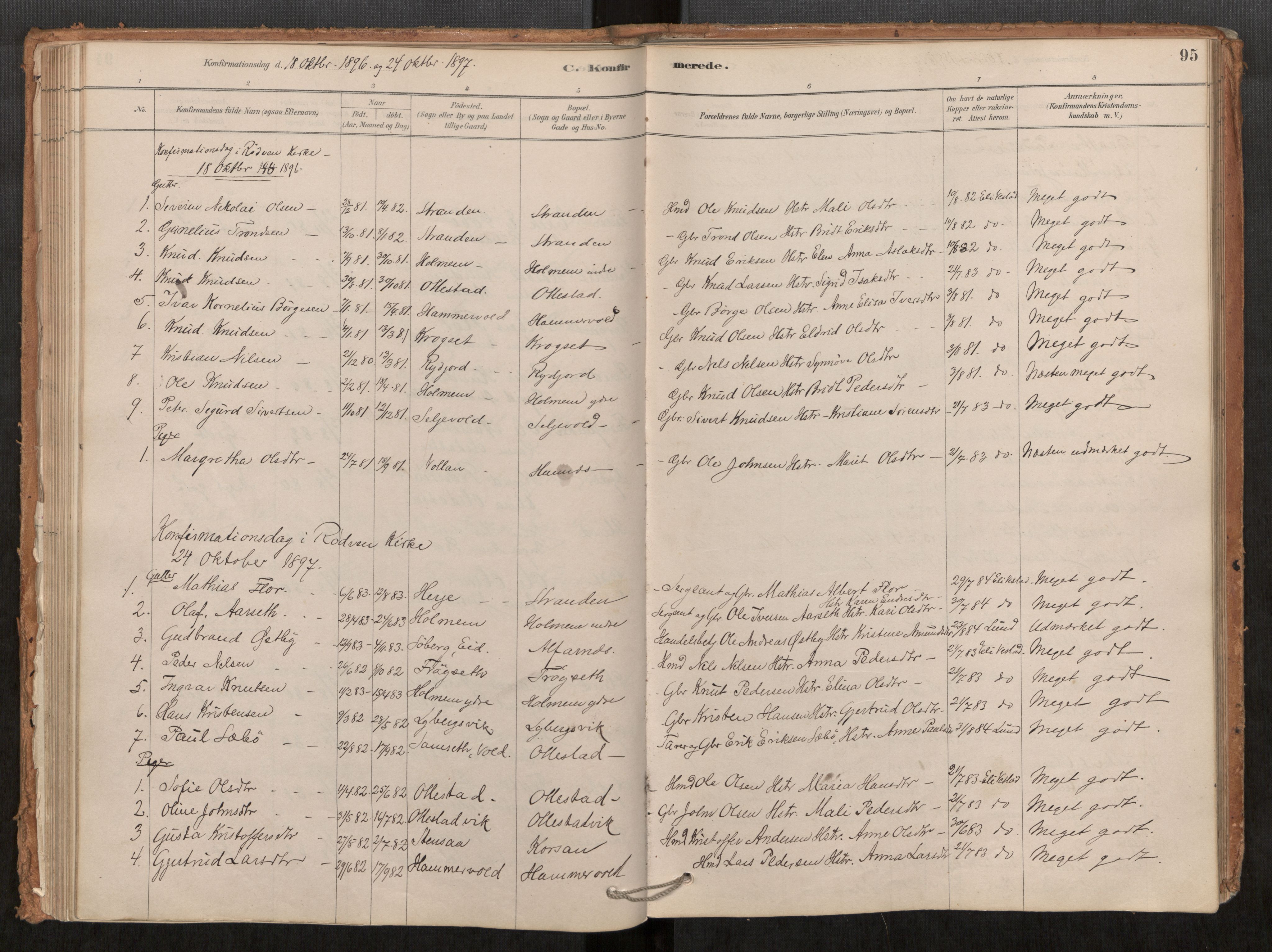 Ministerialprotokoller, klokkerbøker og fødselsregistre - Møre og Romsdal, SAT/A-1454/548/L0615: Parish register (official) no. 548A02, 1878-1906, p. 95