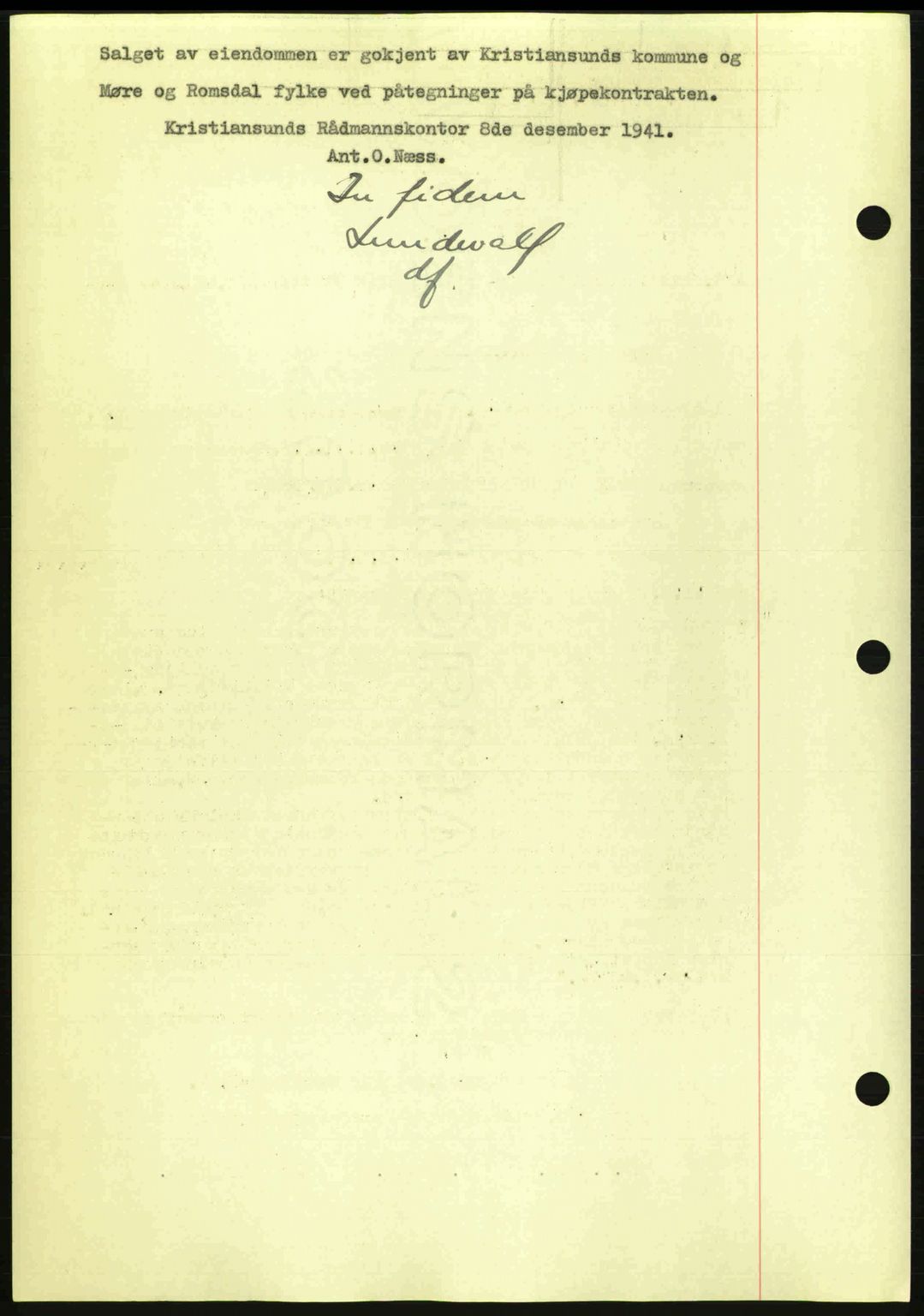 Kristiansund byfogd, AV/SAT-A-4587/A/27: Mortgage book no. 34, 1941-1945, Diary no: : 15/1942