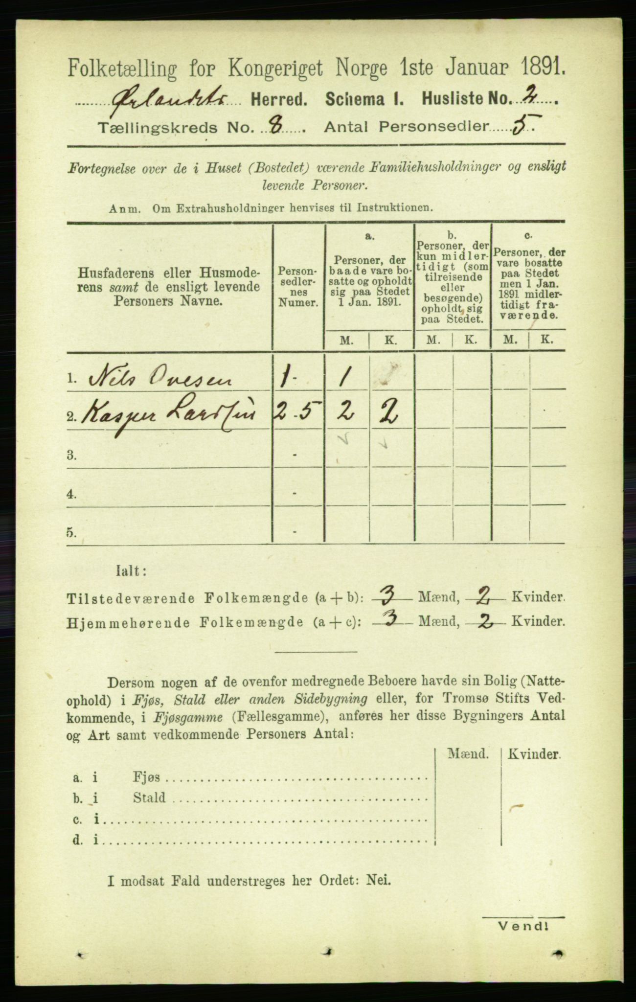 RA, 1891 census for 1621 Ørland, 1891, p. 3099