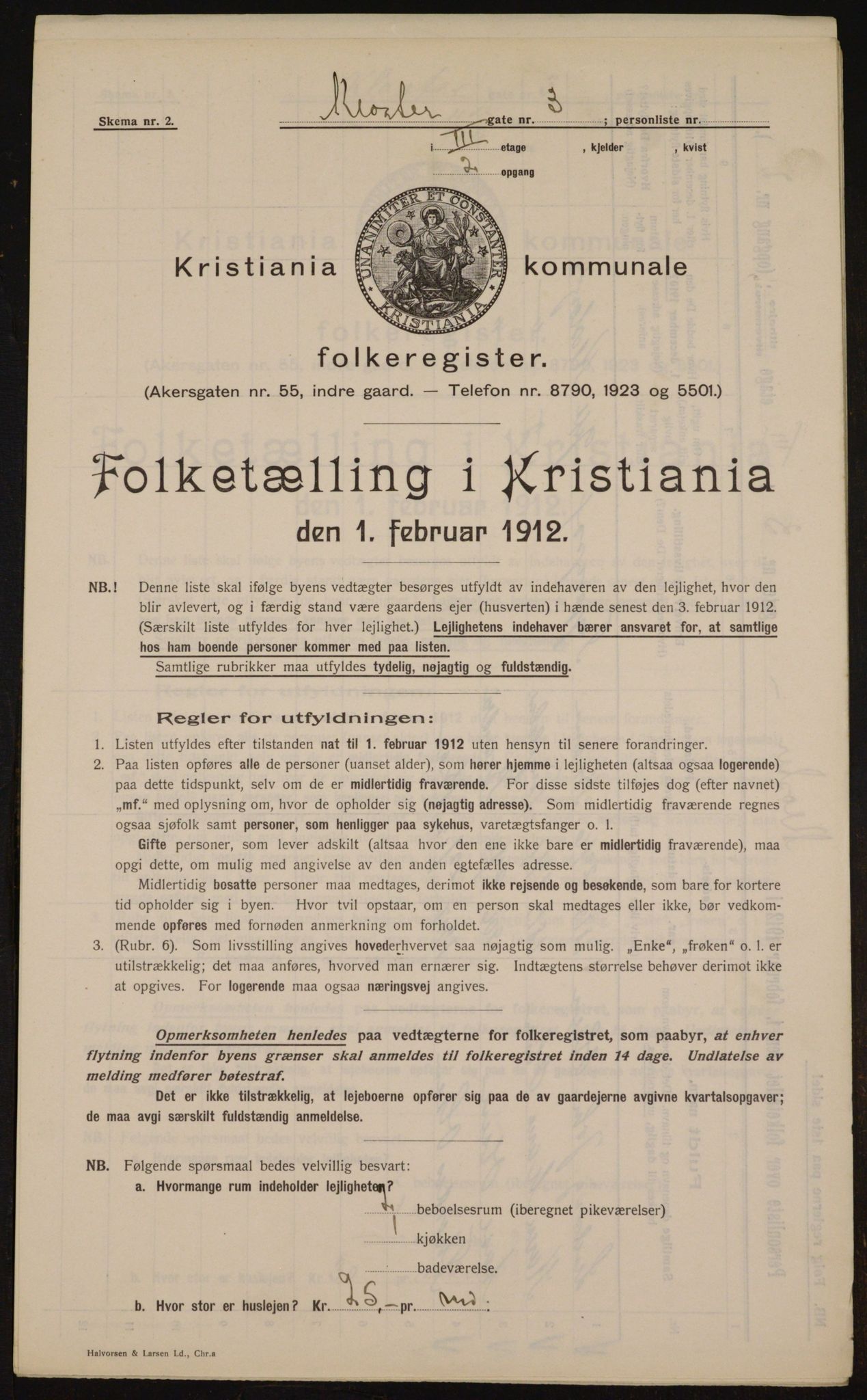 OBA, Municipal Census 1912 for Kristiania, 1912, p. 52346