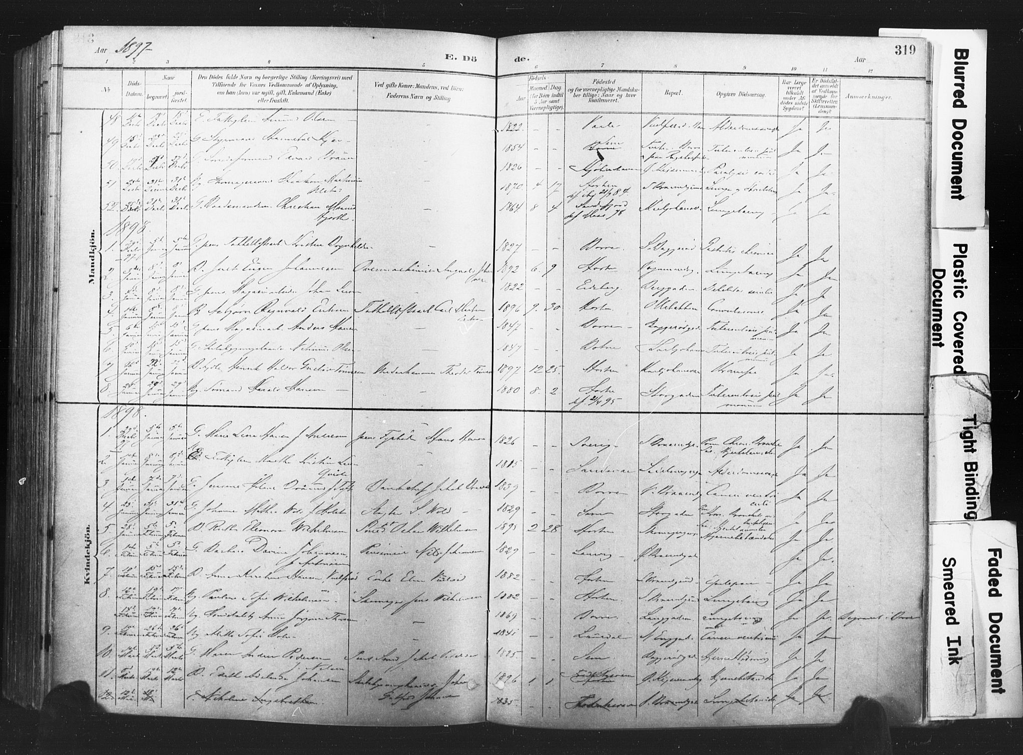 Horten kirkebøker, AV/SAKO-A-348/F/Fa/L0005: Parish register (official) no. 5, 1896-1904, p. 319