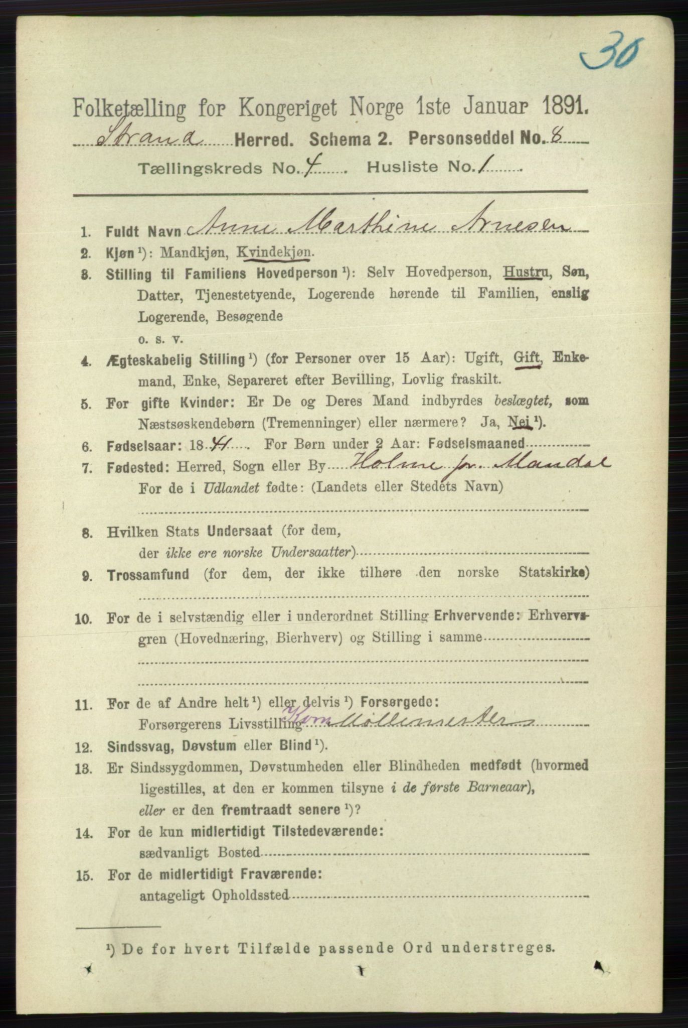 RA, 1891 census for 1130 Strand, 1891, p. 1127