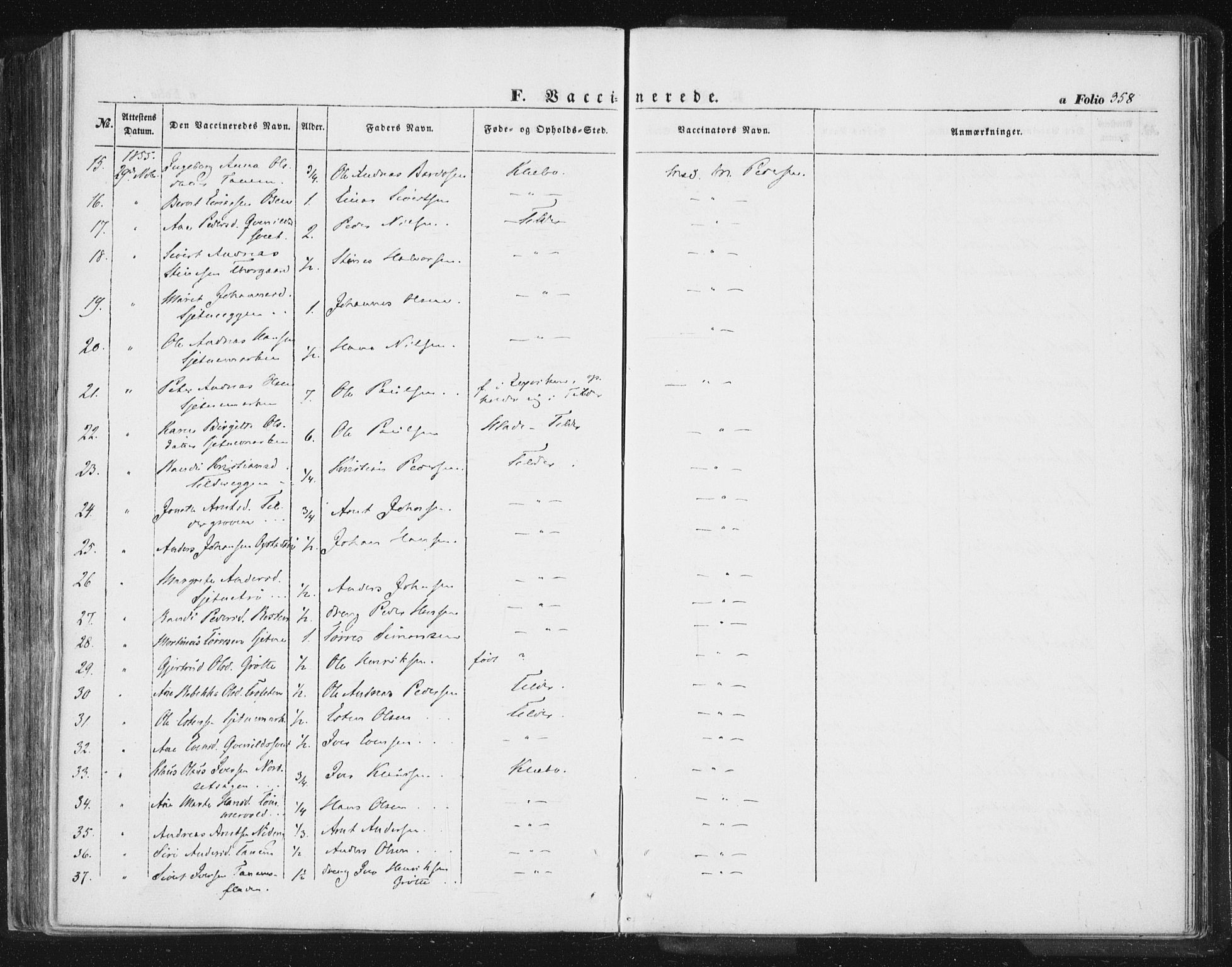 Ministerialprotokoller, klokkerbøker og fødselsregistre - Sør-Trøndelag, AV/SAT-A-1456/618/L0441: Parish register (official) no. 618A05, 1843-1862, p. 358