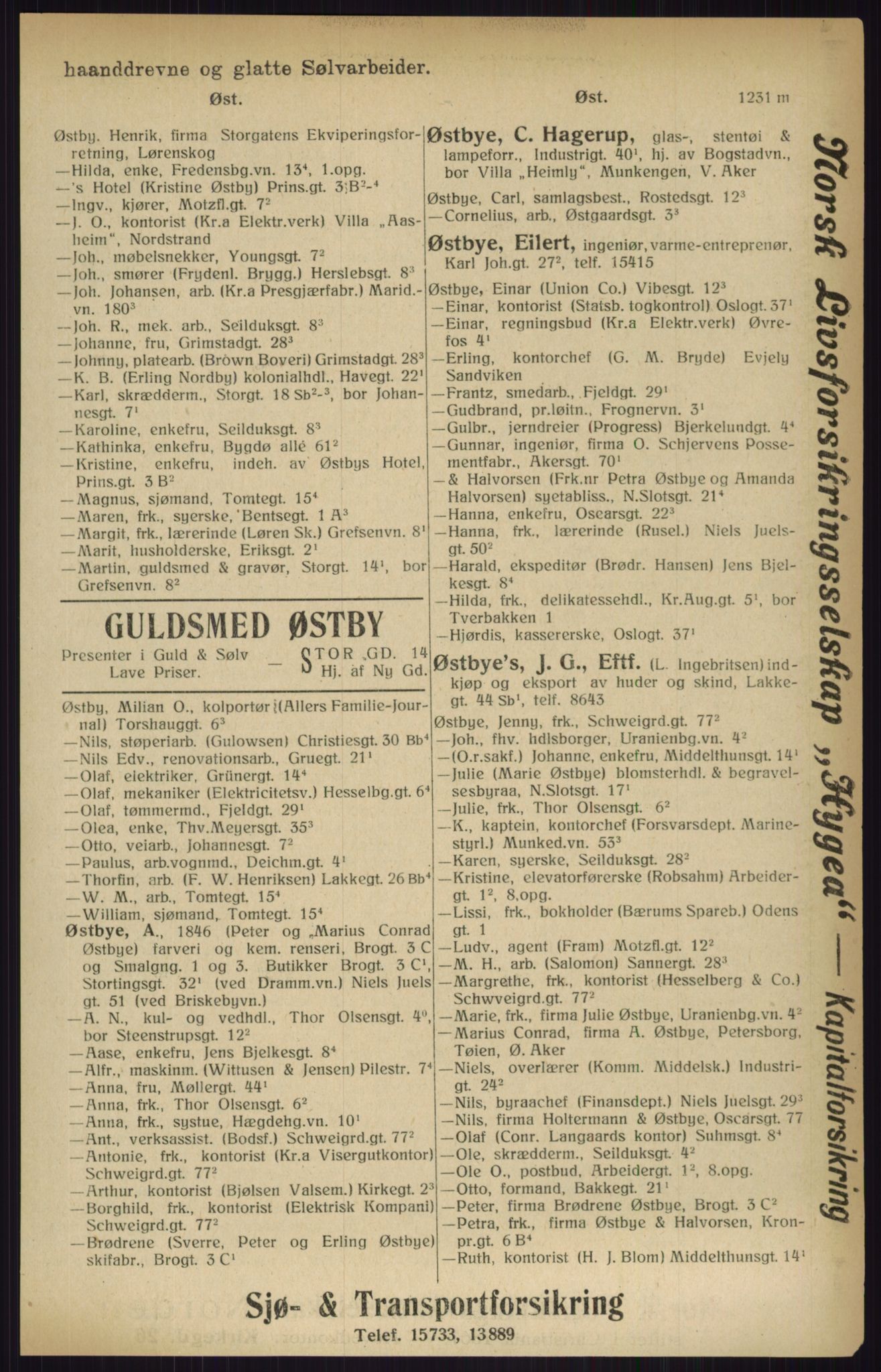 Kristiania/Oslo adressebok, PUBL/-, 1916, p. 1231