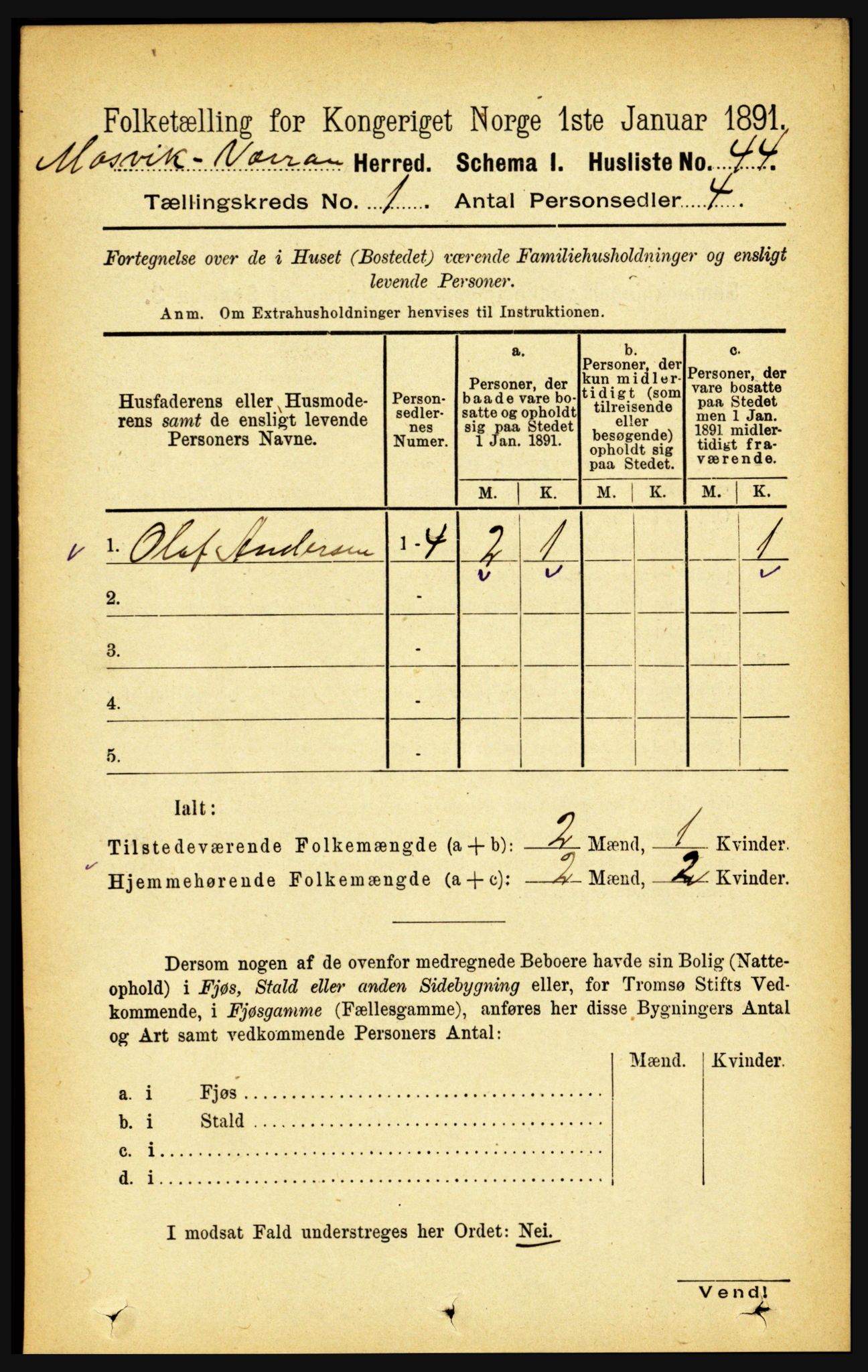 RA, 1891 census for 1723 Mosvik og Verran, 1891, p. 67