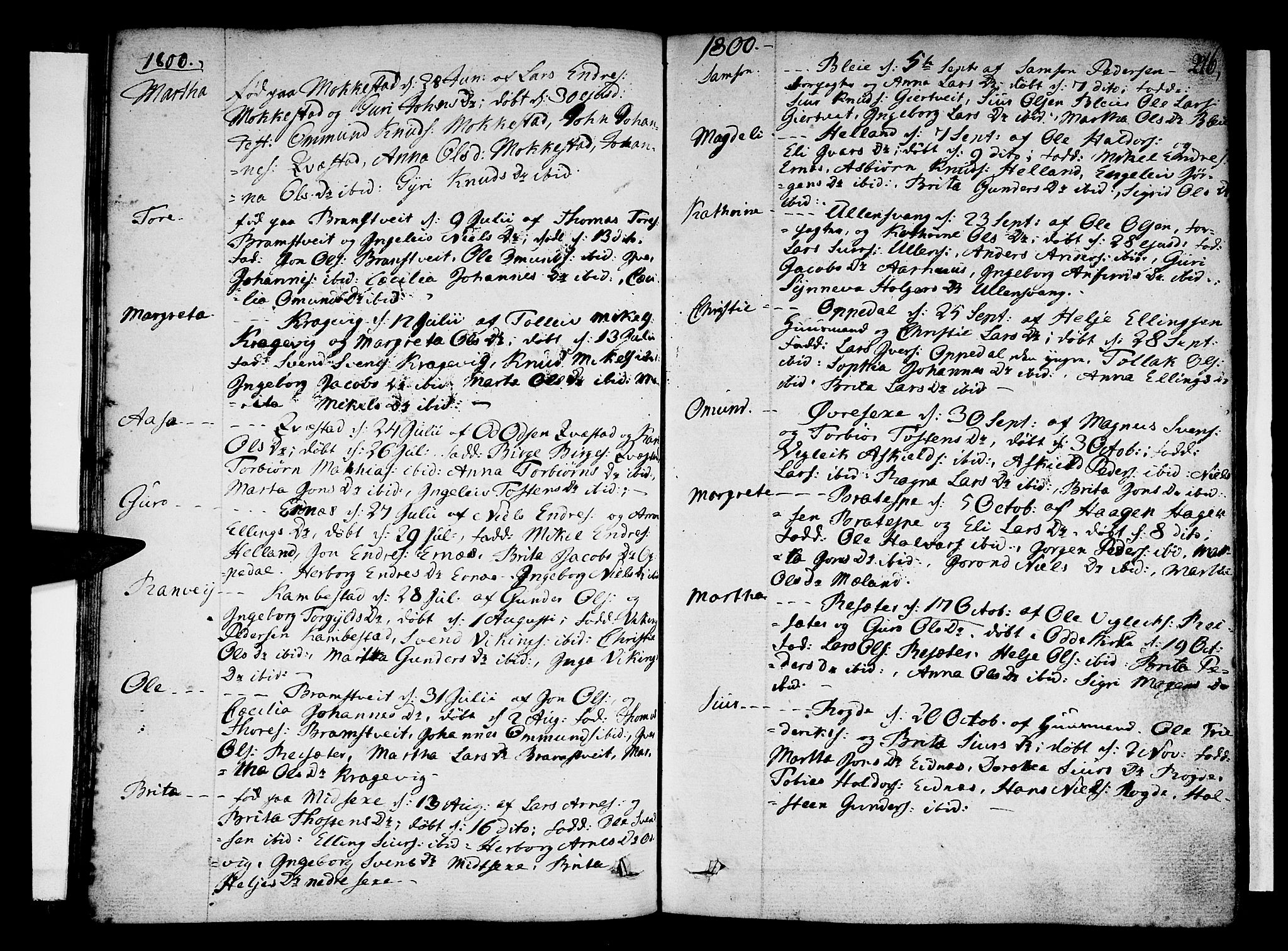 Ullensvang sokneprestembete, AV/SAB-A-78701/H/Haa: Parish register (official) no. A 7 /1, 1788-1804, p. 215-216