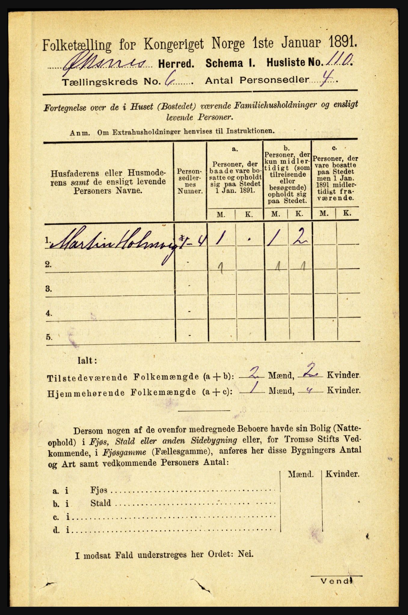 RA, 1891 census for 1868 Øksnes, 1891, p. 2615