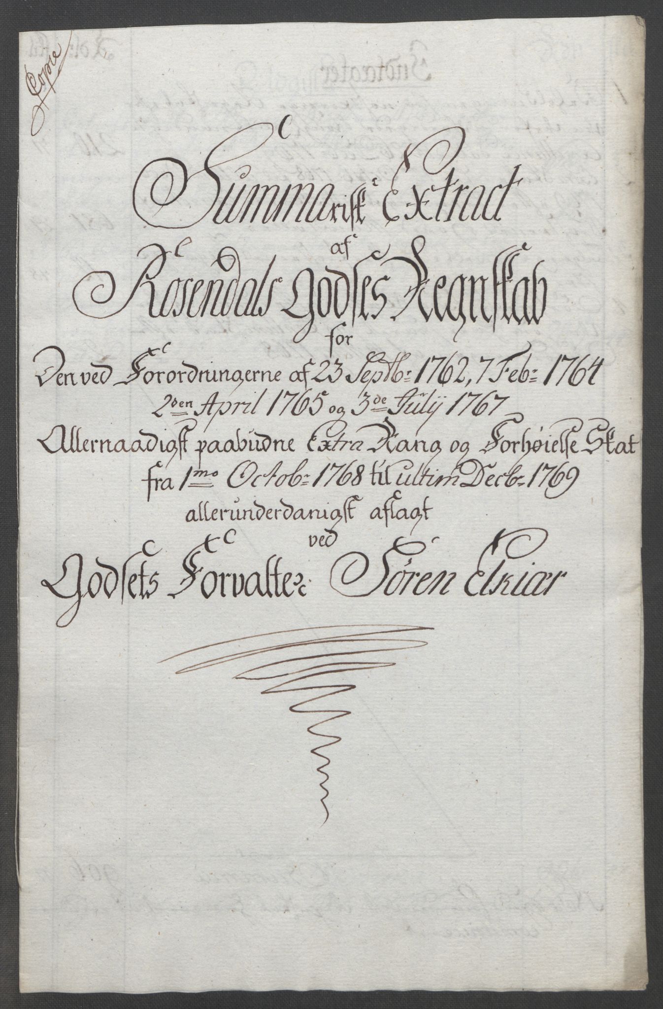 Rentekammeret inntil 1814, Reviderte regnskaper, Fogderegnskap, AV/RA-EA-4092/R49/L3157: Ekstraskatten Rosendal Baroni, 1762-1772, p. 250