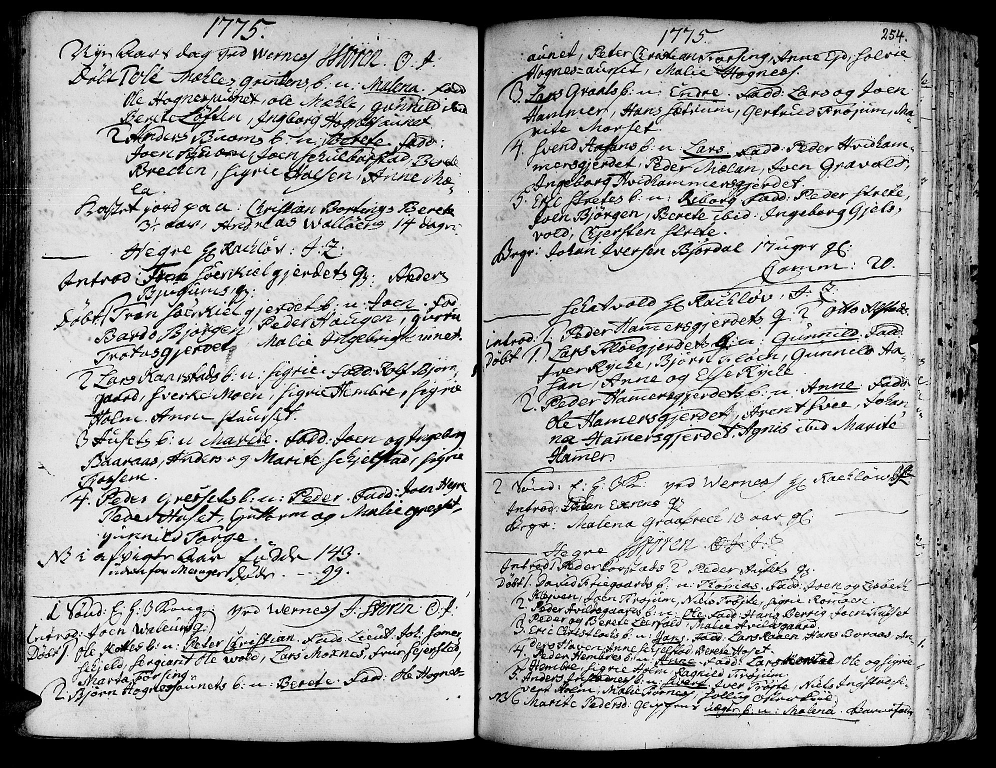 Ministerialprotokoller, klokkerbøker og fødselsregistre - Nord-Trøndelag, SAT/A-1458/709/L0057: Parish register (official) no. 709A05, 1755-1780, p. 254