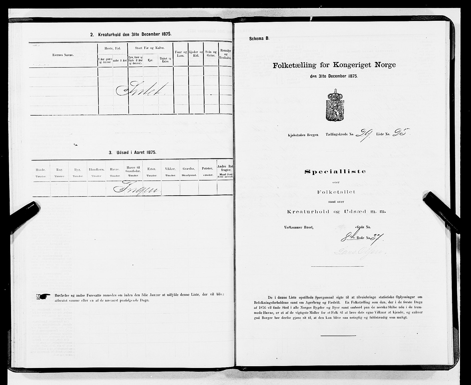 SAB, 1875 census for 1301 Bergen, 1875, p. 1507