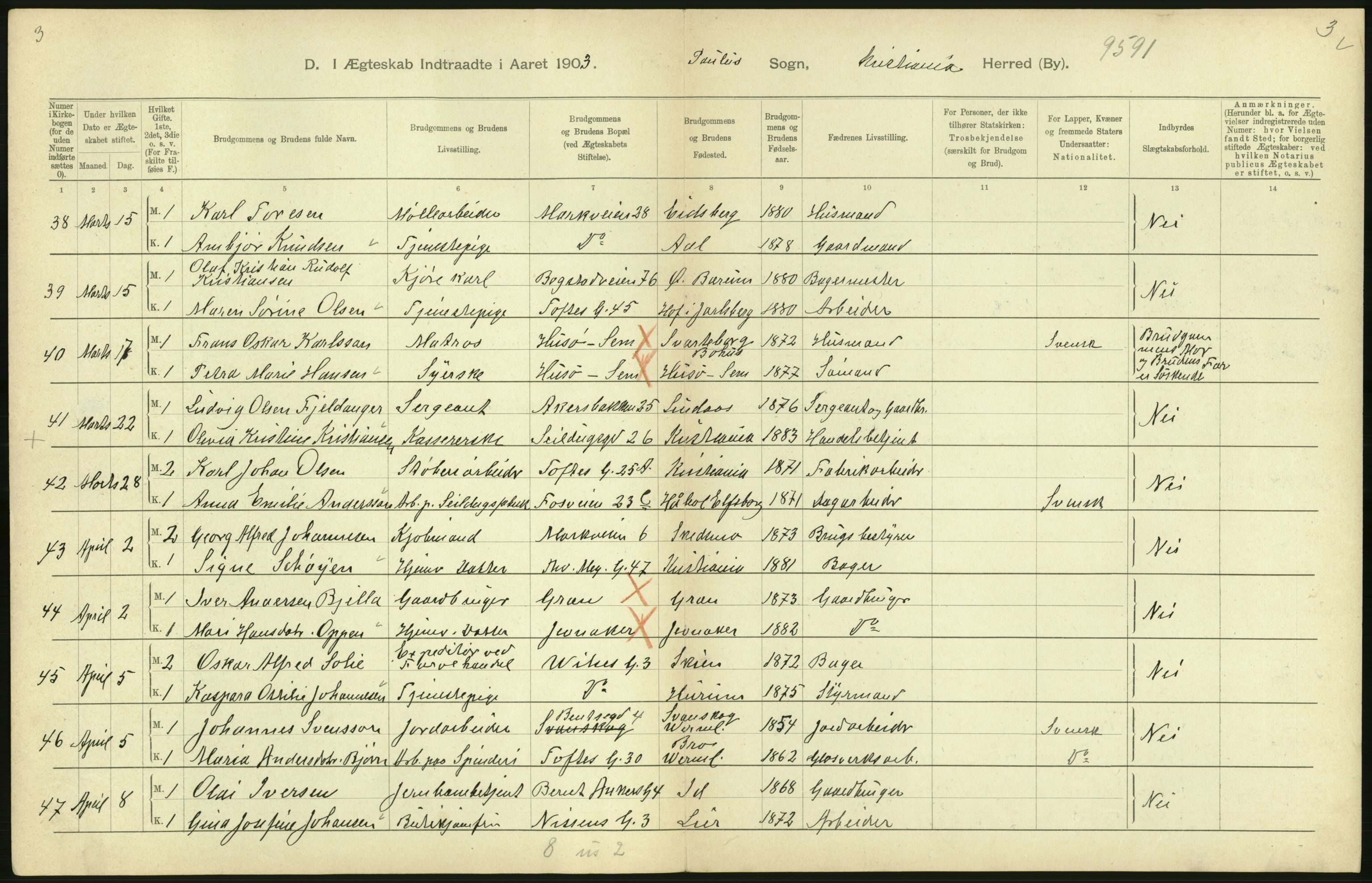 Statistisk sentralbyrå, Sosiodemografiske emner, Befolkning, AV/RA-S-2228/D/Df/Dfa/Dfaa/L0004: Kristiania: Gifte, døde, 1903, p. 490