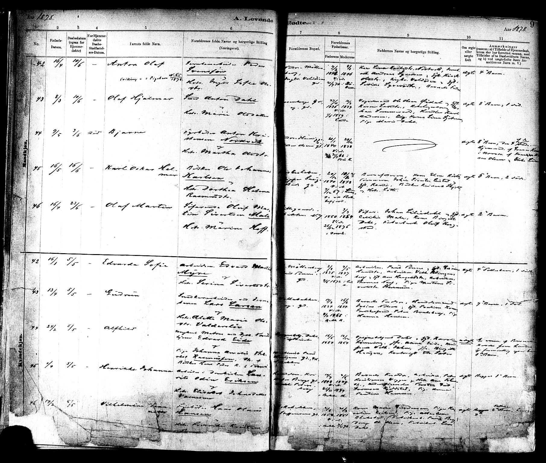 Ministerialprotokoller, klokkerbøker og fødselsregistre - Sør-Trøndelag, SAT/A-1456/604/L0188: Parish register (official) no. 604A09, 1878-1892, p. 9