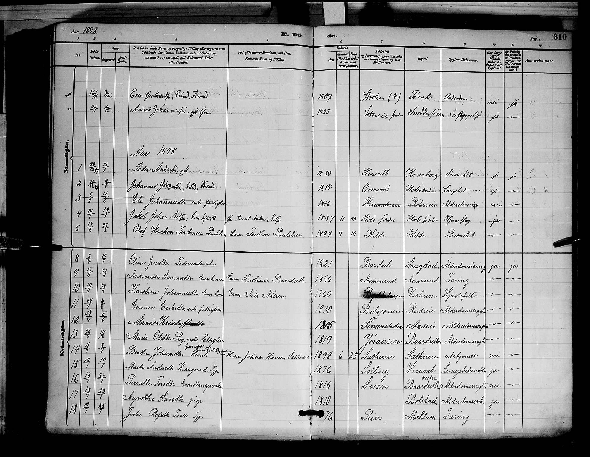 Ringsaker prestekontor, SAH/PREST-014/L/La/L0012: Parish register (copy) no. 12, 1891-1902, p. 310