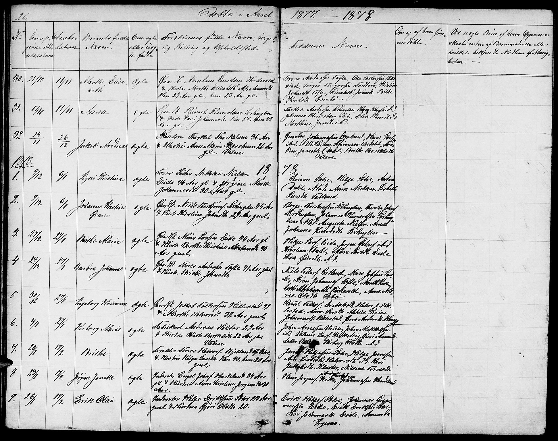 Fjelberg sokneprestembete, SAB/A-75201/H/Hab: Parish register (copy) no. B 3, 1868-1888, p. 26