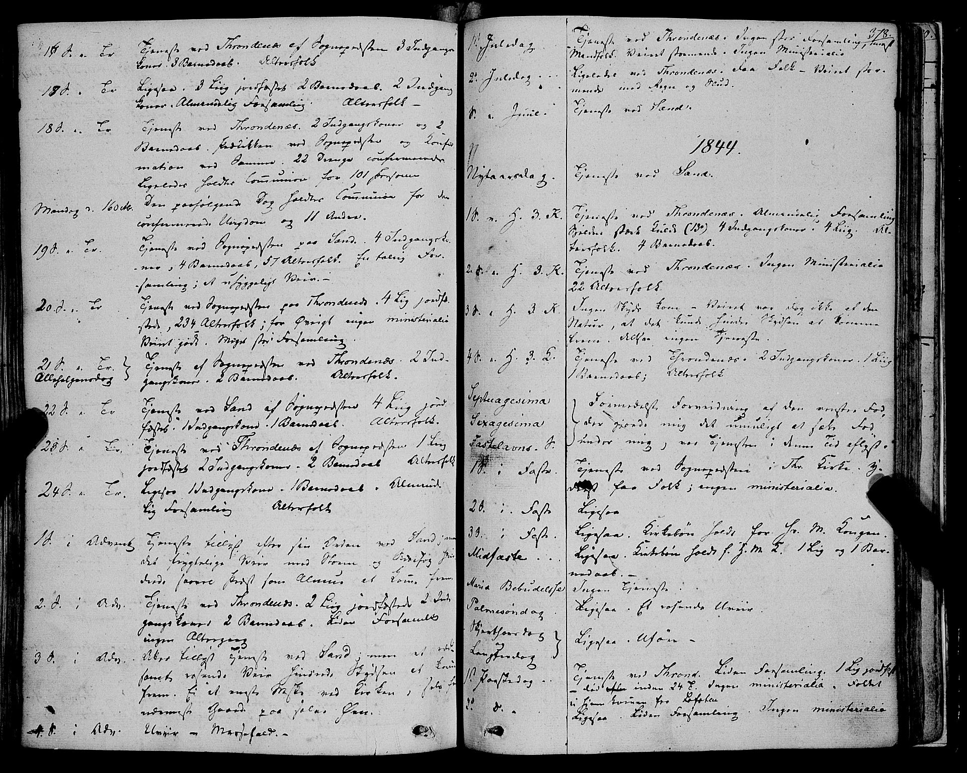 Trondenes sokneprestkontor, SATØ/S-1319/H/Ha/L0009kirke: Parish register (official) no. 9, 1841-1852, p. 378