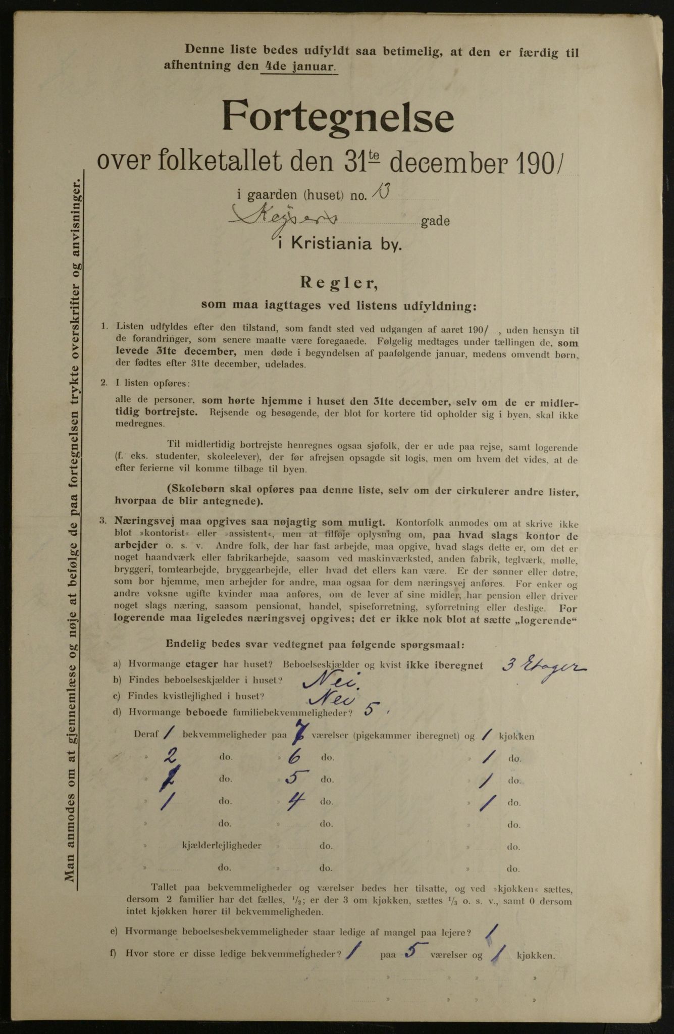 OBA, Municipal Census 1901 for Kristiania, 1901, p. 7701