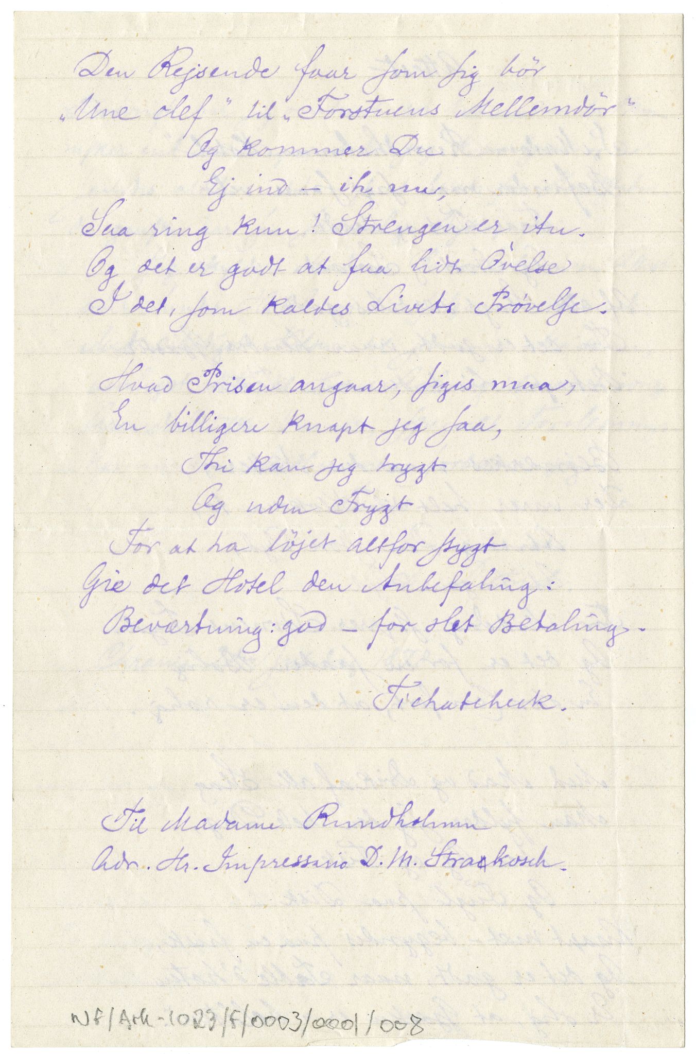 Diderik Maria Aalls brevsamling, NF/Ark-1023/F/L0003: D.M. Aalls brevsamling. D - G, 1797-1889, p. 15