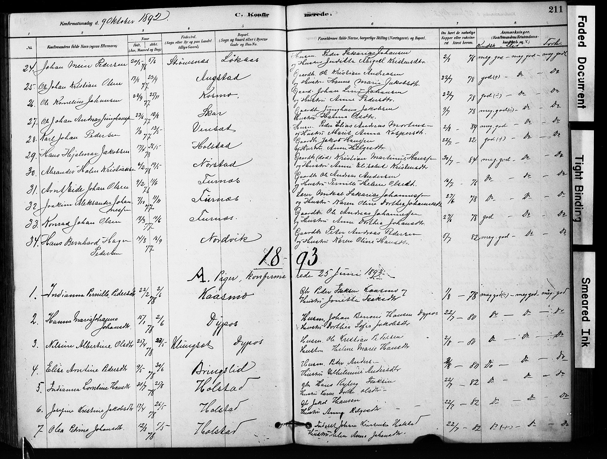 Ministerialprotokoller, klokkerbøker og fødselsregistre - Nordland, SAT/A-1459/852/L0754: Parish register (copy) no. 852C05, 1878-1894, p. 211