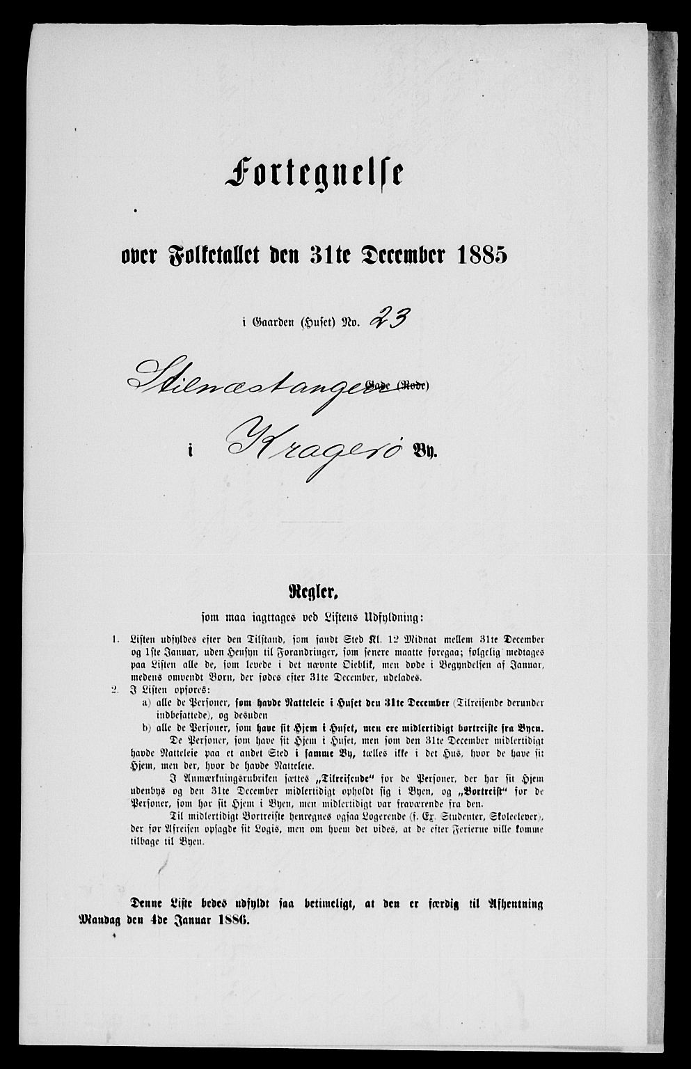 SAKO, 1885 census for 0801 Kragerø, 1885, p. 48